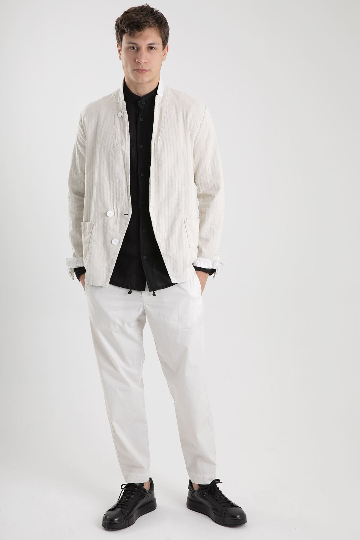 Transit Keten Karışımlı Kruvaze Ceket-Libas Trendy Fashion Store