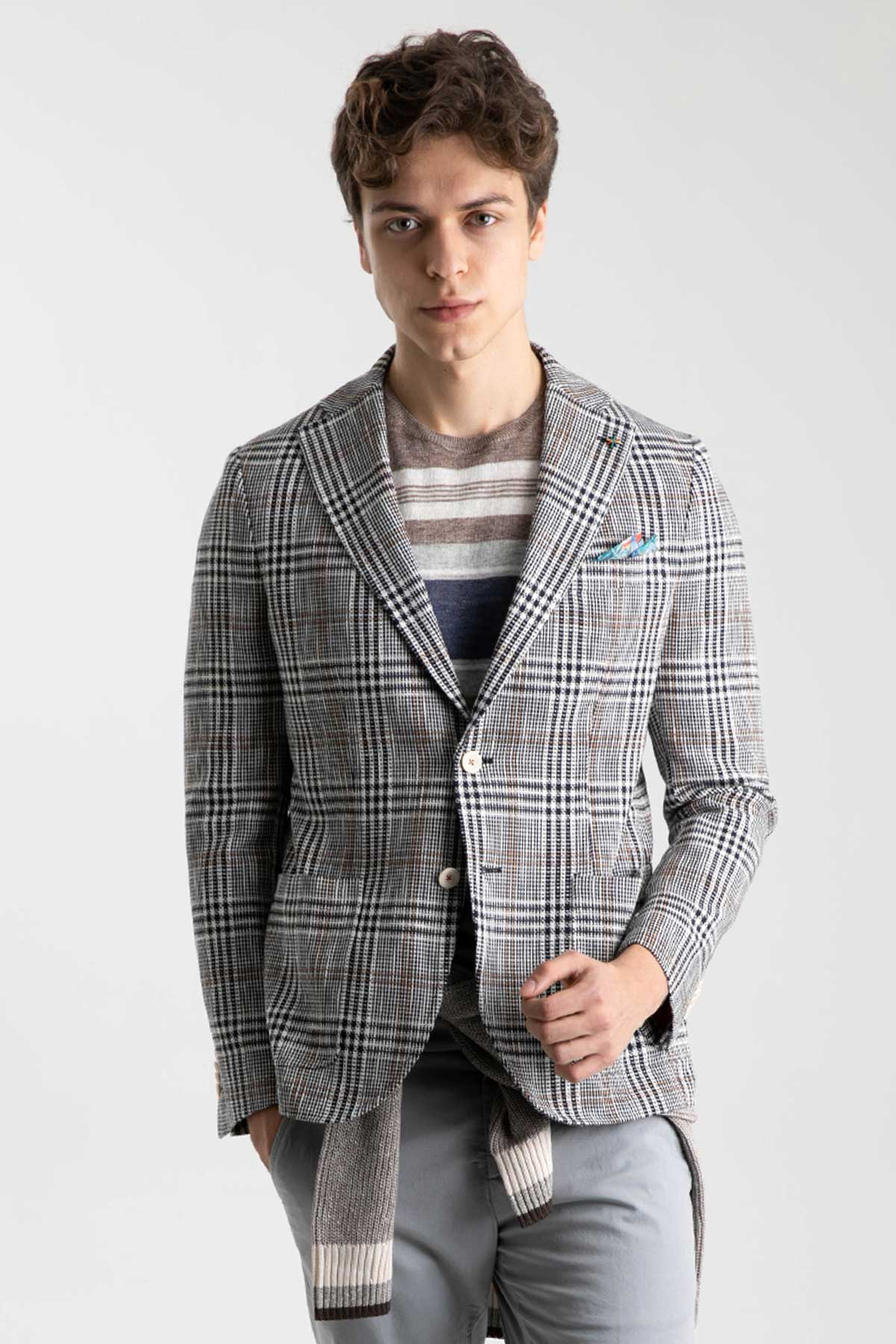 Manuel Ritz Ekoseli Ceket-Libas Trendy Fashion Store