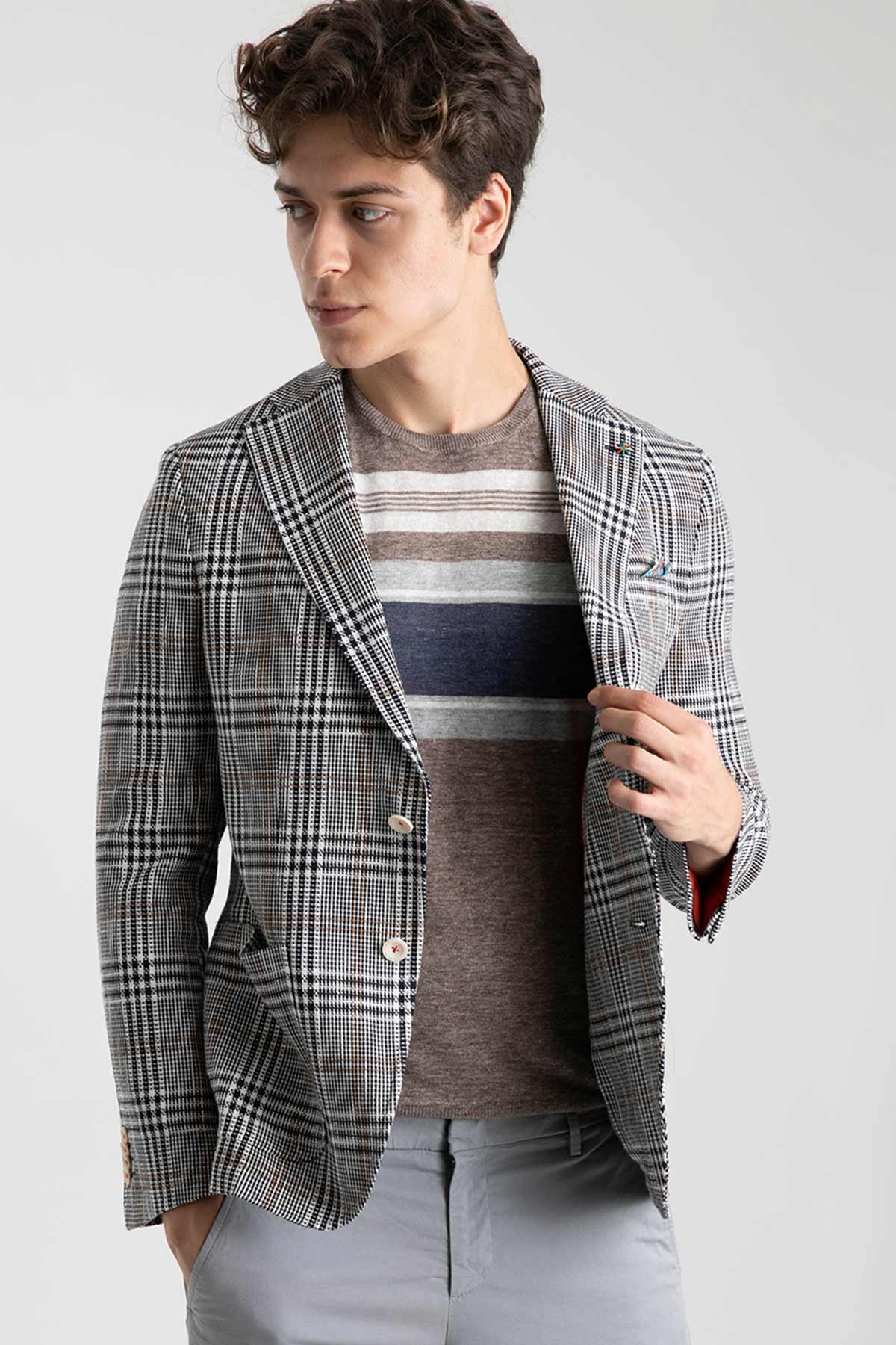 Manuel Ritz Ekoseli Ceket-Libas Trendy Fashion Store