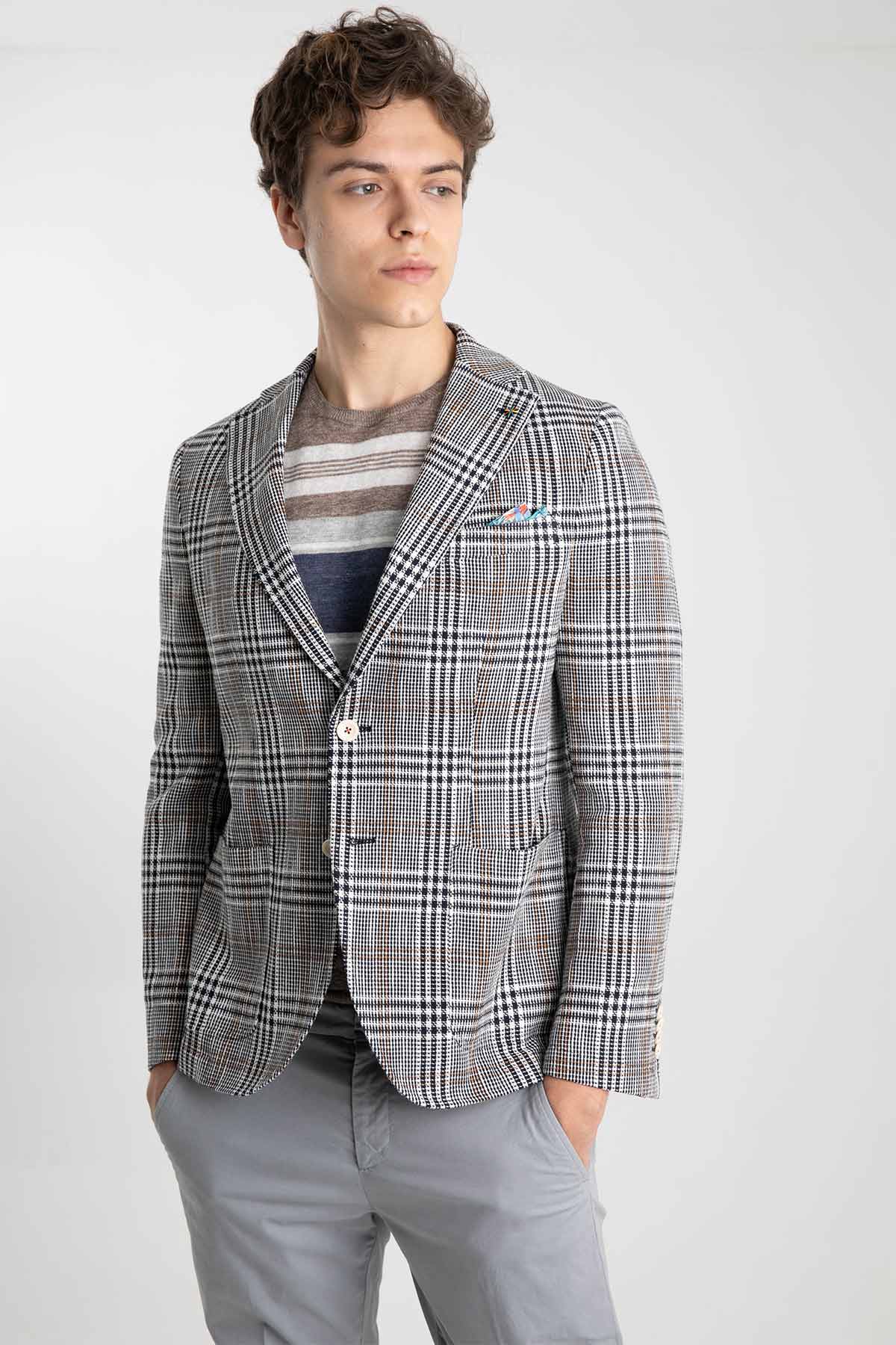 Manuel Ritz Ekoseli Ceket-Libas Trendy Fashion Store