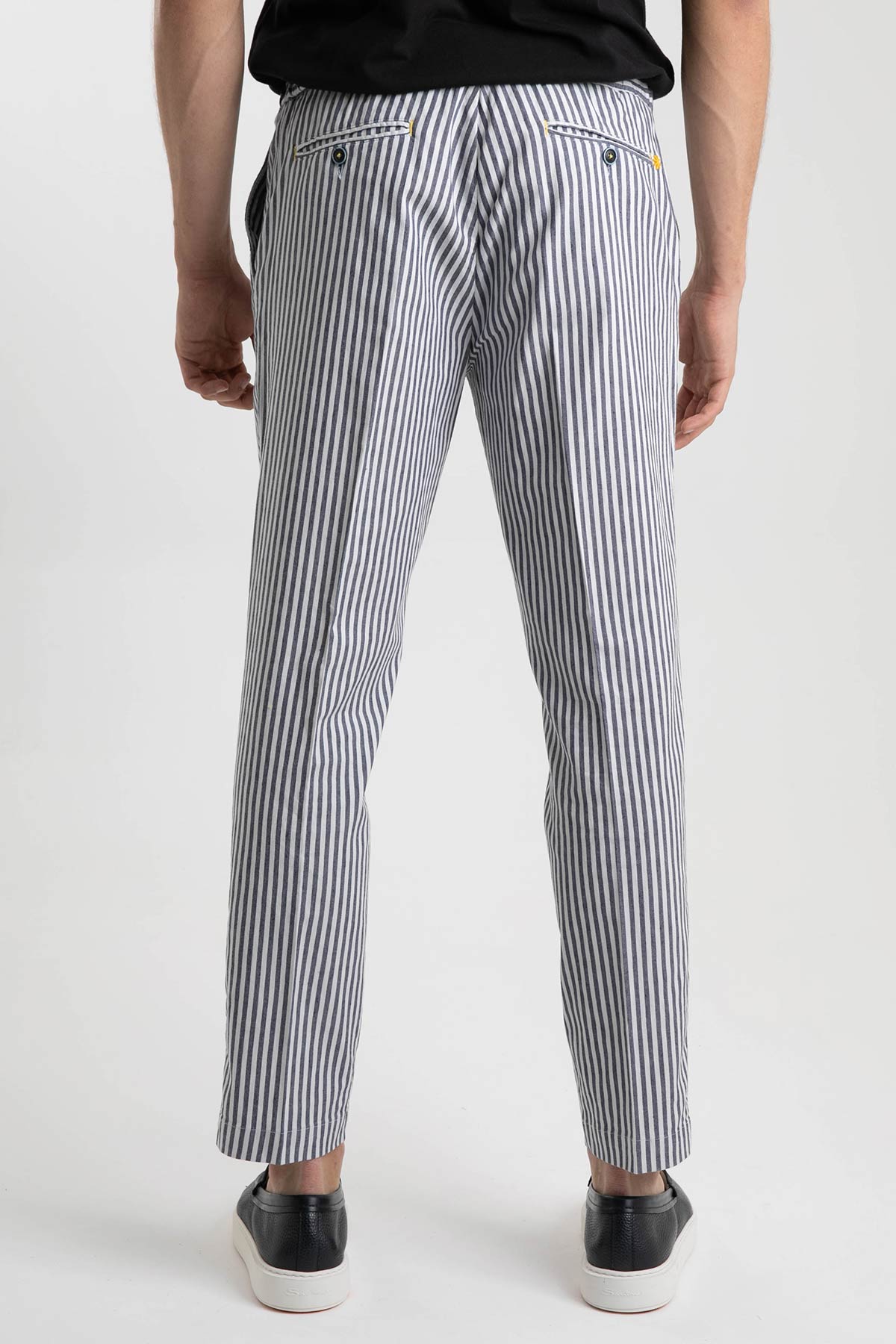 Manuel Ritz Beli Lastikli Çizgili Pantolon-Libas Trendy Fashion Store