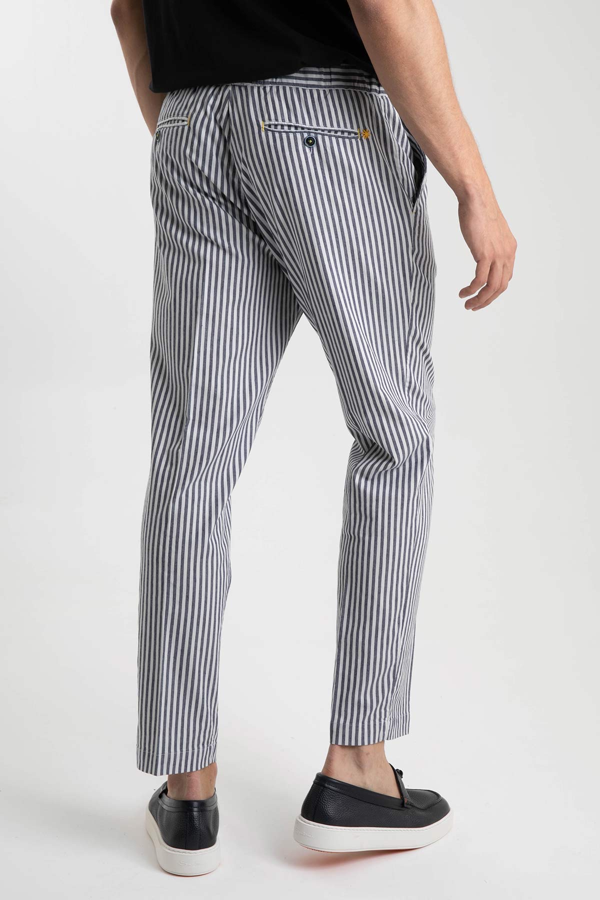 Manuel Ritz Beli Lastikli Çizgili Pantolon-Libas Trendy Fashion Store