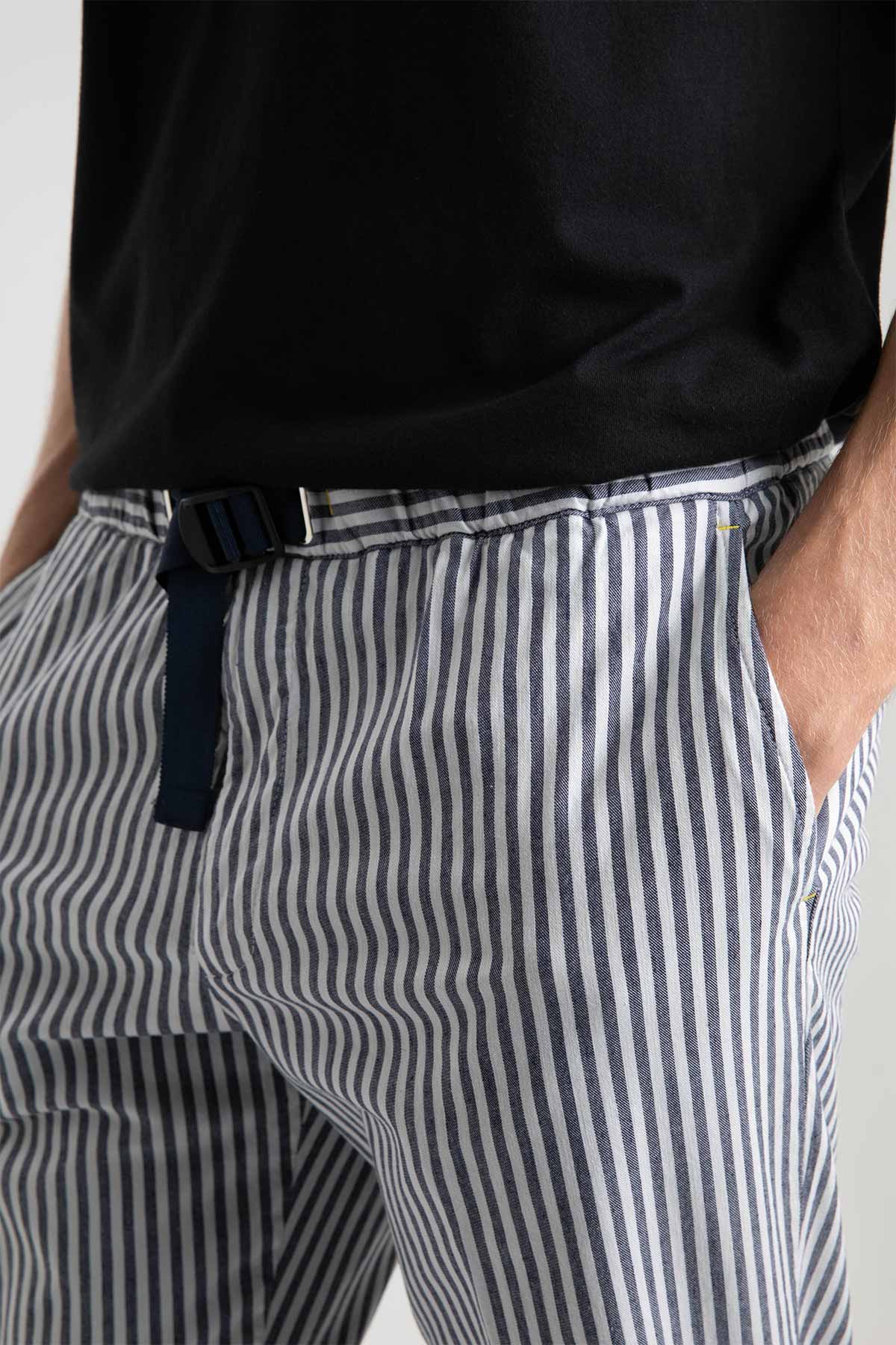 Manuel Ritz Beli Lastikli Çizgili Pantolon-Libas Trendy Fashion Store