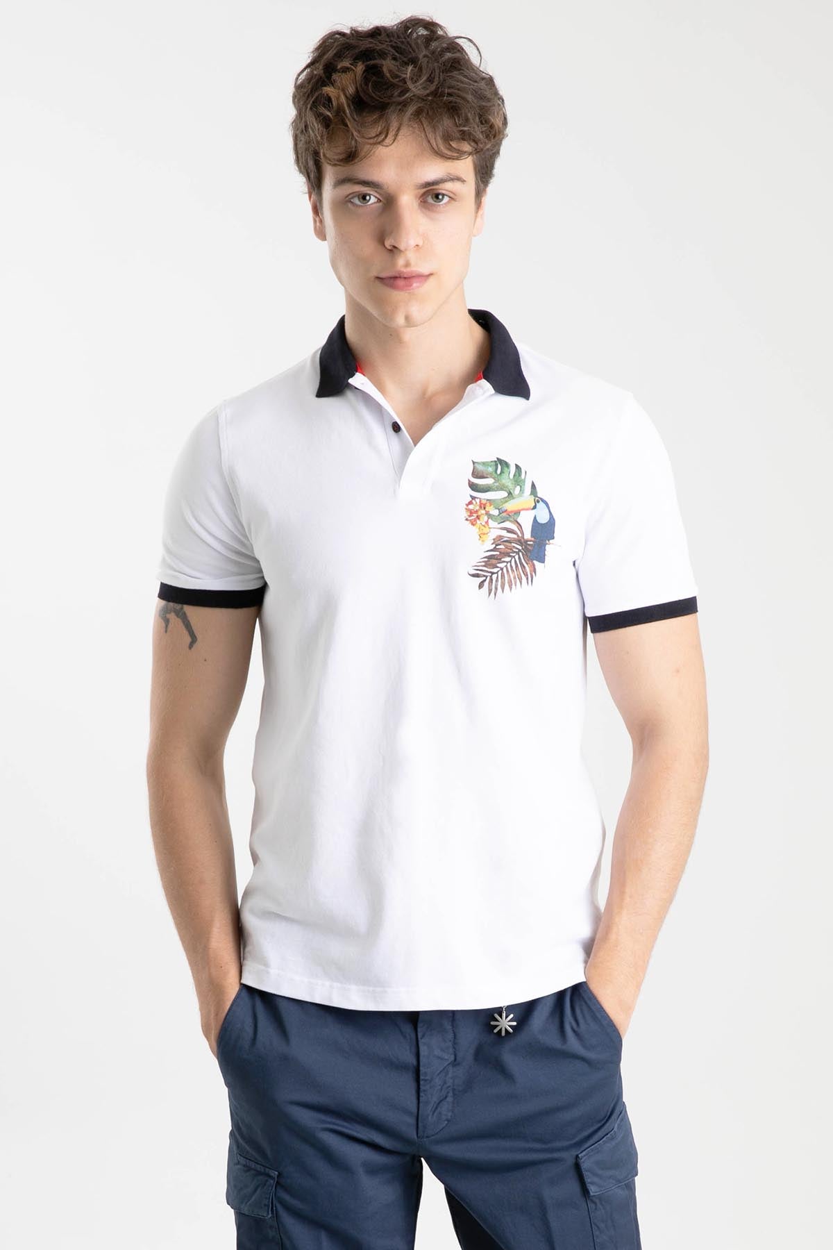 Manuel Ritz Tropik Temalı Polo Yaka T-shirt-Libas Trendy Fashion Store