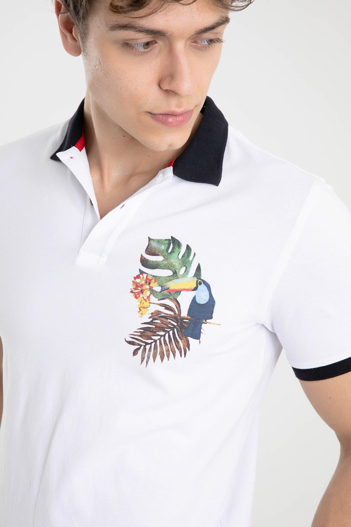 Manuel Ritz Tropik Temalı Polo Yaka T-shirt-Libas Trendy Fashion Store