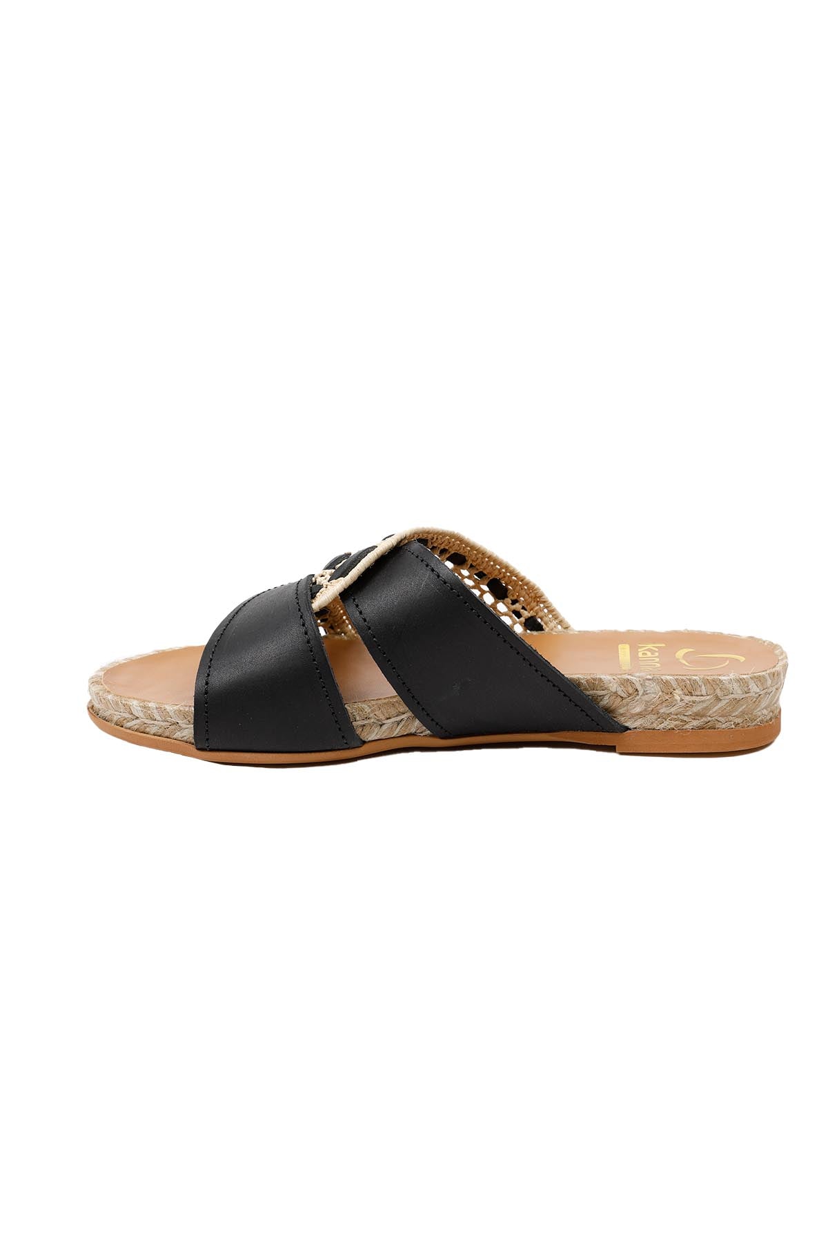 Kanna Hasır Detaylı Deri Terlik-Libas Trendy Fashion Store