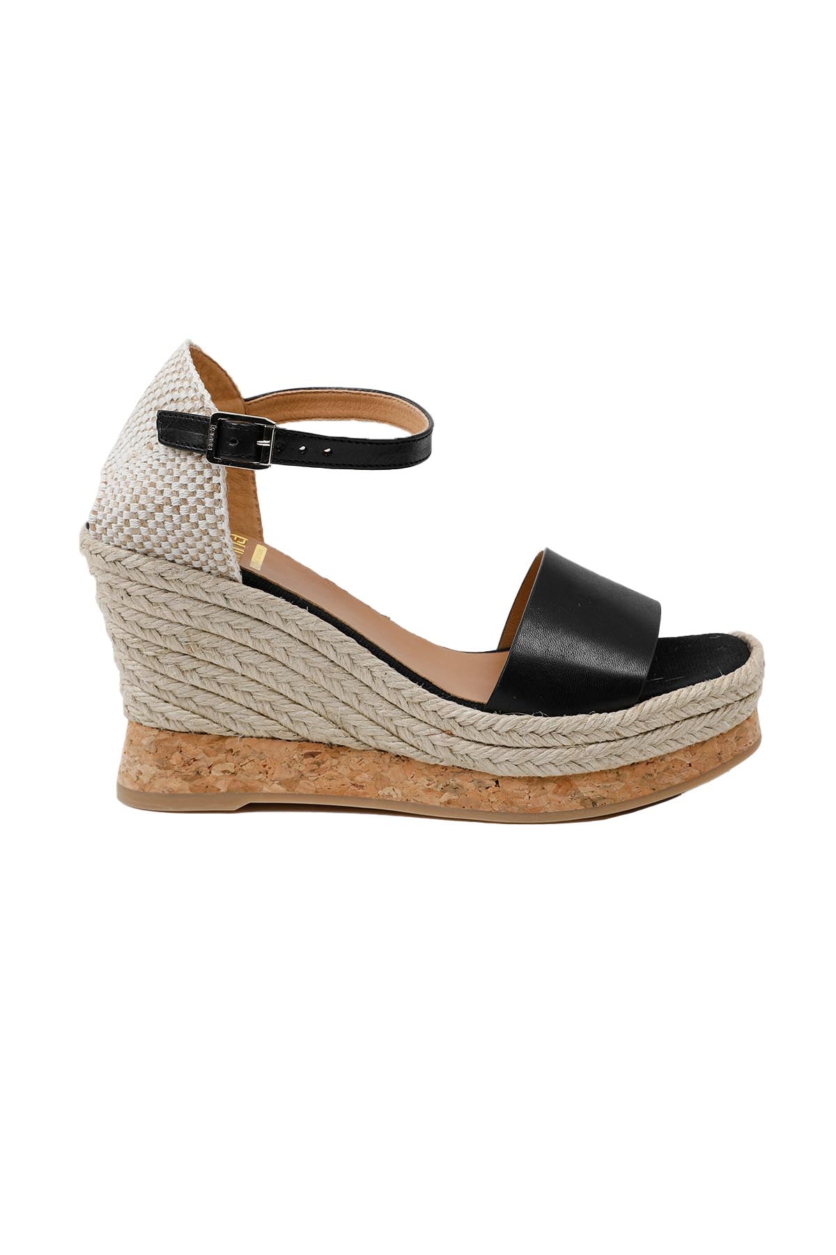 Kanna Hasır Dolgu Topuklu Küt Burun Sandalet-Libas Trendy Fashion Store