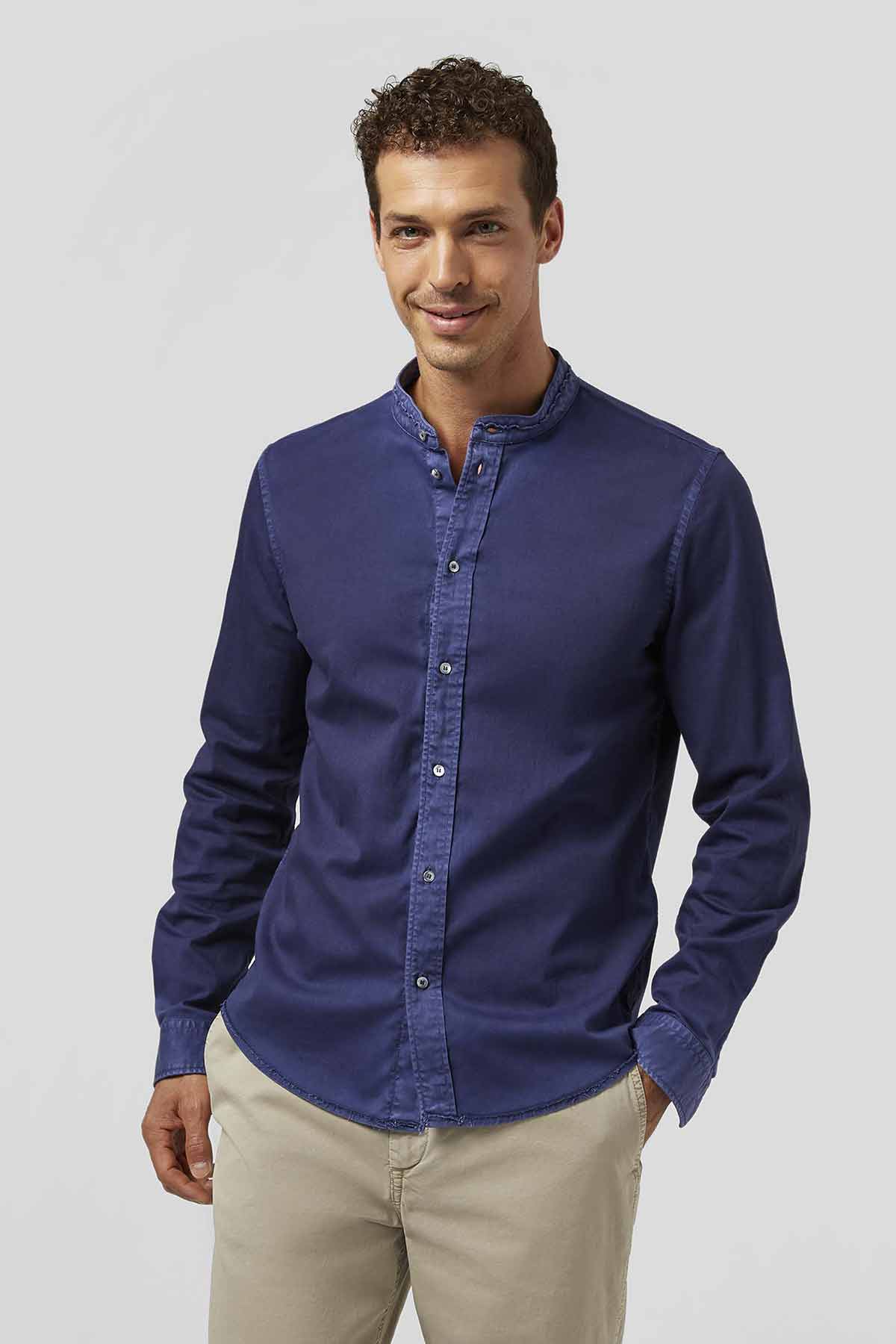 Dondup Hakim Yaka Streç Denim Yıkamalı Gömlek-Libas Trendy Fashion Store