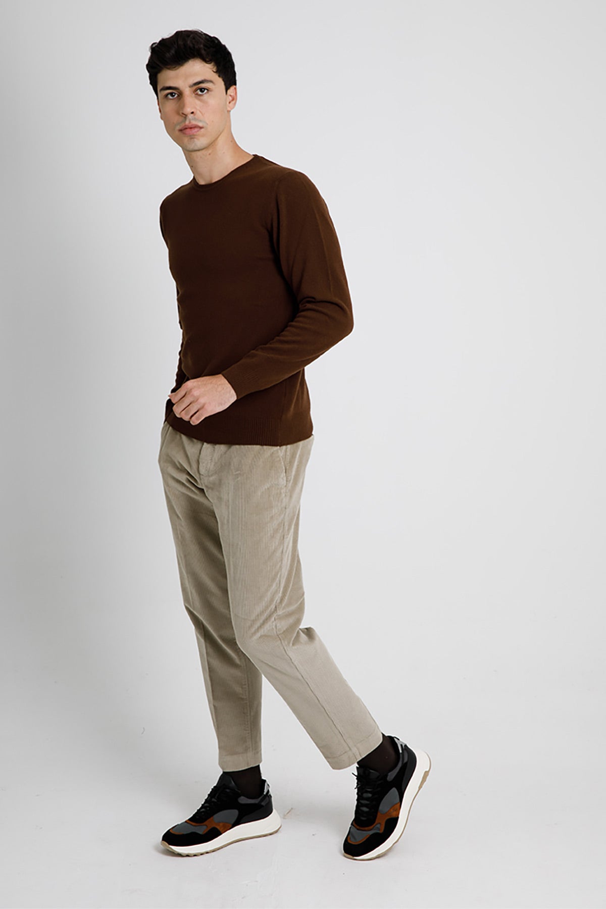 Manifattura Kaşmirli Yuvarlak Yaka Yün Triko-Libas Trendy Fashion Store