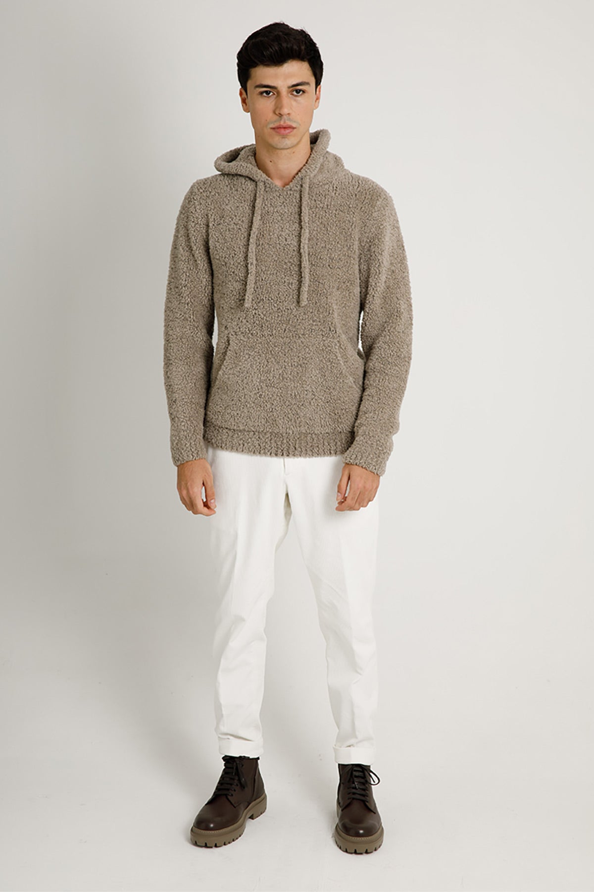 Manifattura Kapüşonlu Peluş Yün Sweatshirt-Libas Trendy Fashion Store