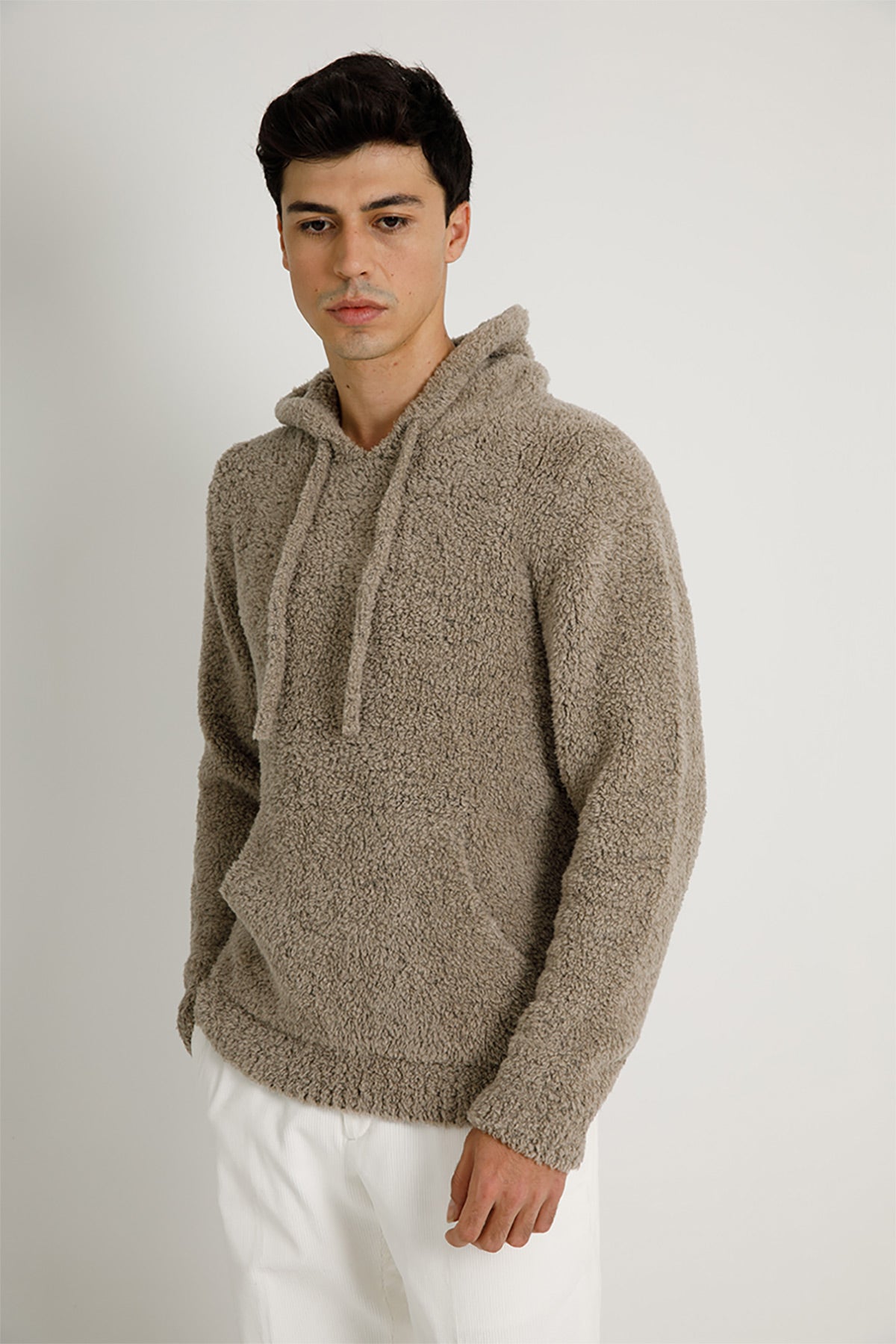 Manifattura Kapüşonlu Peluş Yün Sweatshirt-Libas Trendy Fashion Store