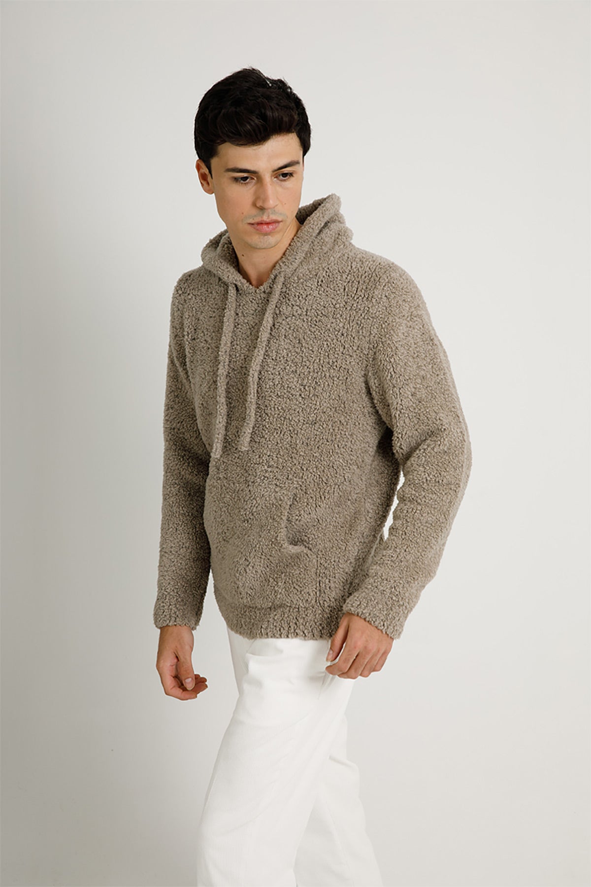 Manifattura Kapüşonlu Peluş Yün Sweatshirt-Libas Trendy Fashion Store