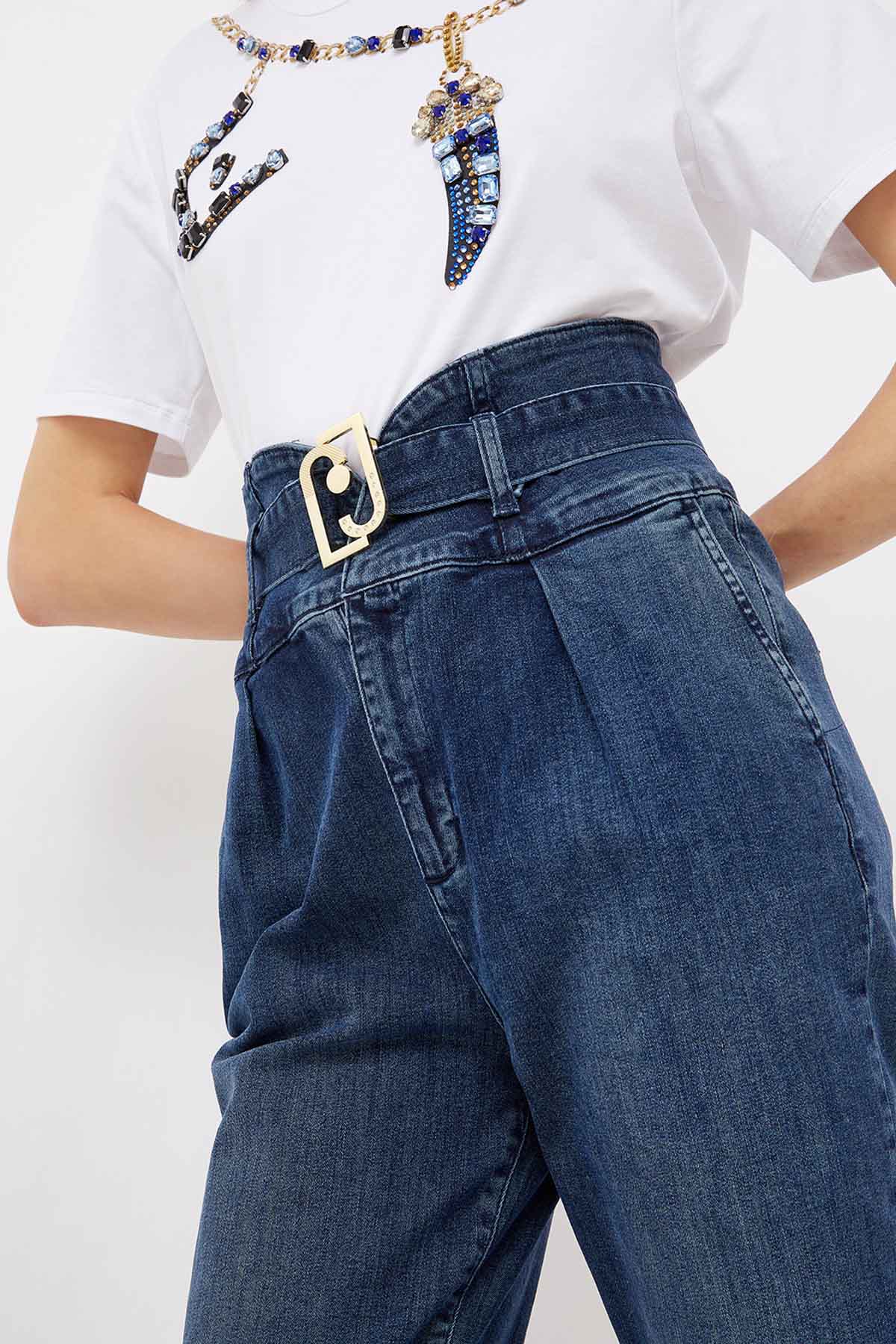 Liu Jo Yüksek Bel Paperbag Jeans-Libas Trendy Fashion Store