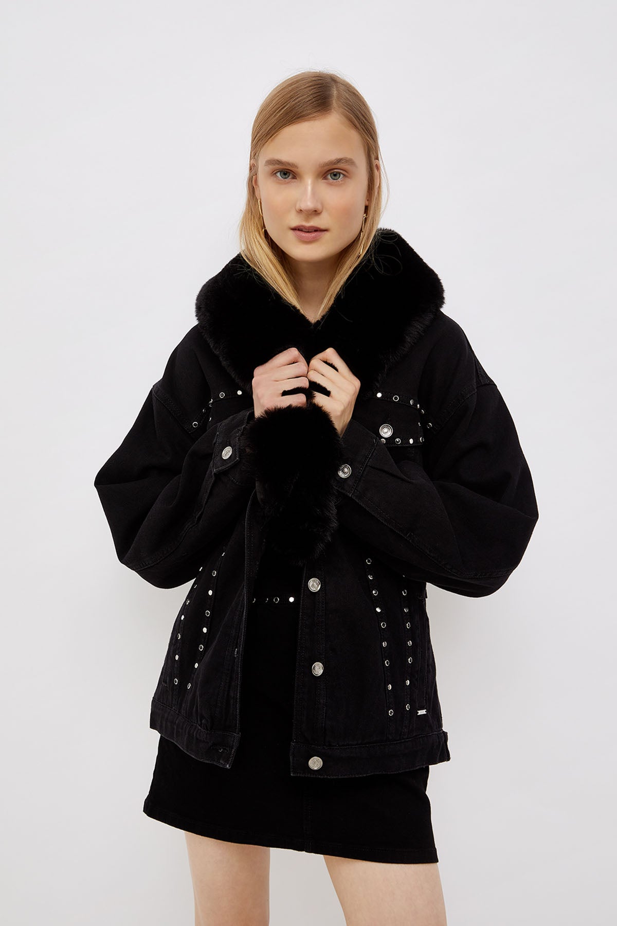 Liu Jo Kürklü Yaka Denim Ceket-Libas Trendy Fashion Store