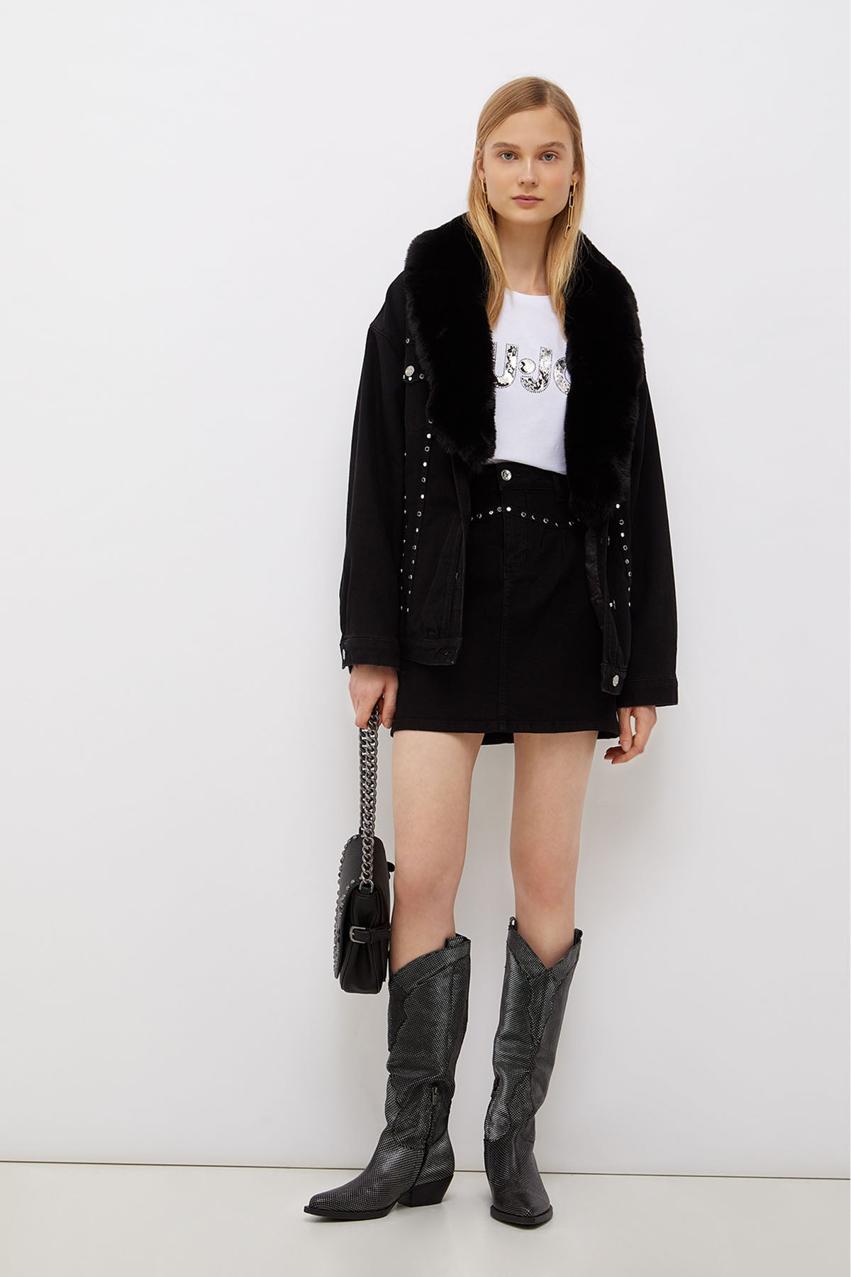 Liu Jo Kürklü Yaka Denim Ceket-Libas Trendy Fashion Store