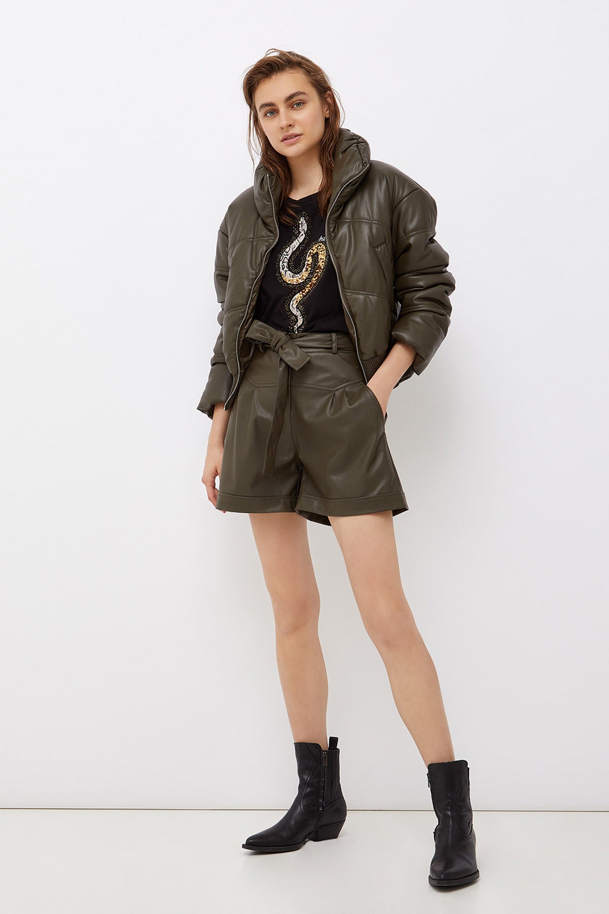 Liu Jo Eko Deri Bomber Puffer Mont-Libas Trendy Fashion Store