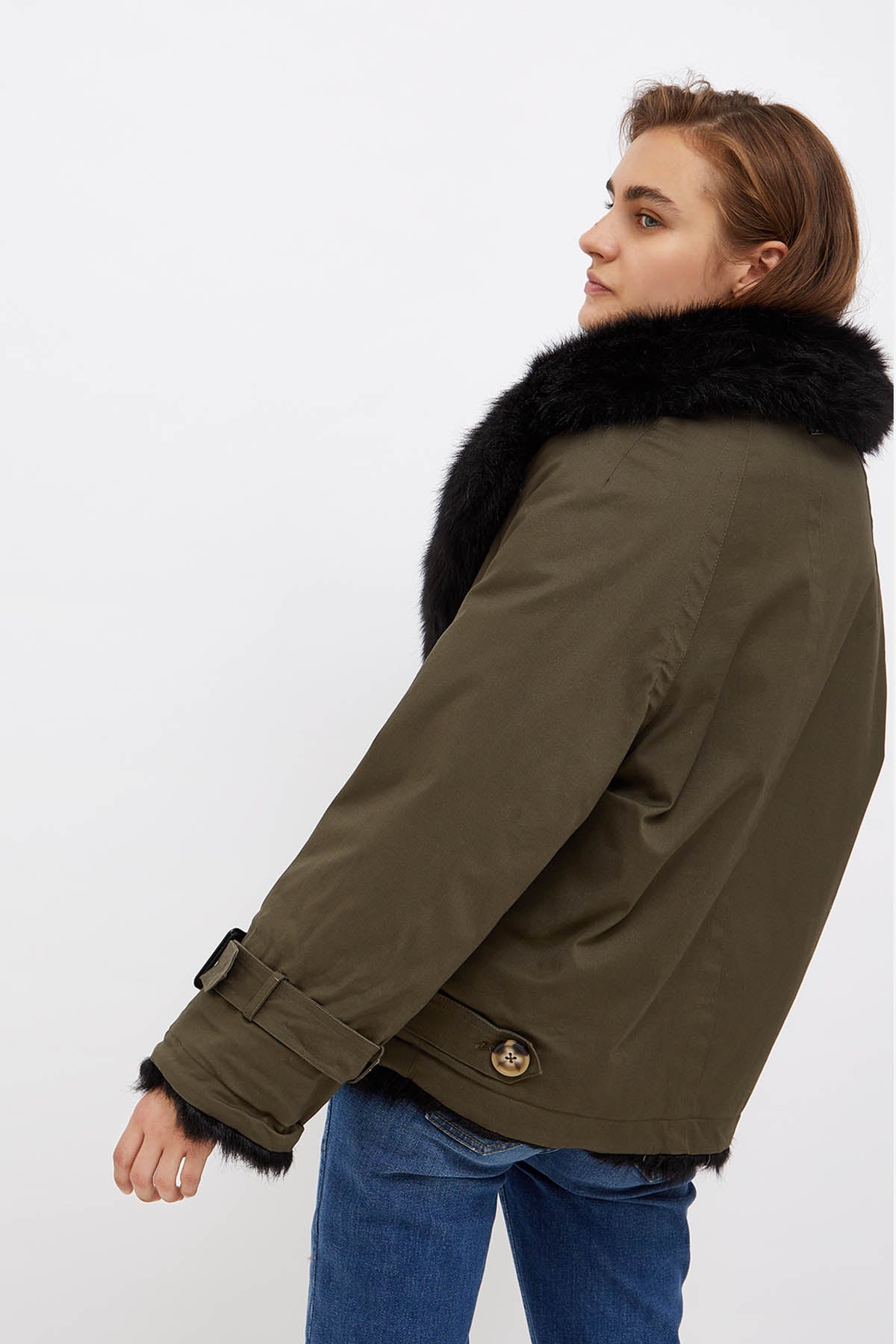 Liu Jo Kürk Detaylı Çift Taraflı Kruvaze Kaban-Libas Trendy Fashion Store