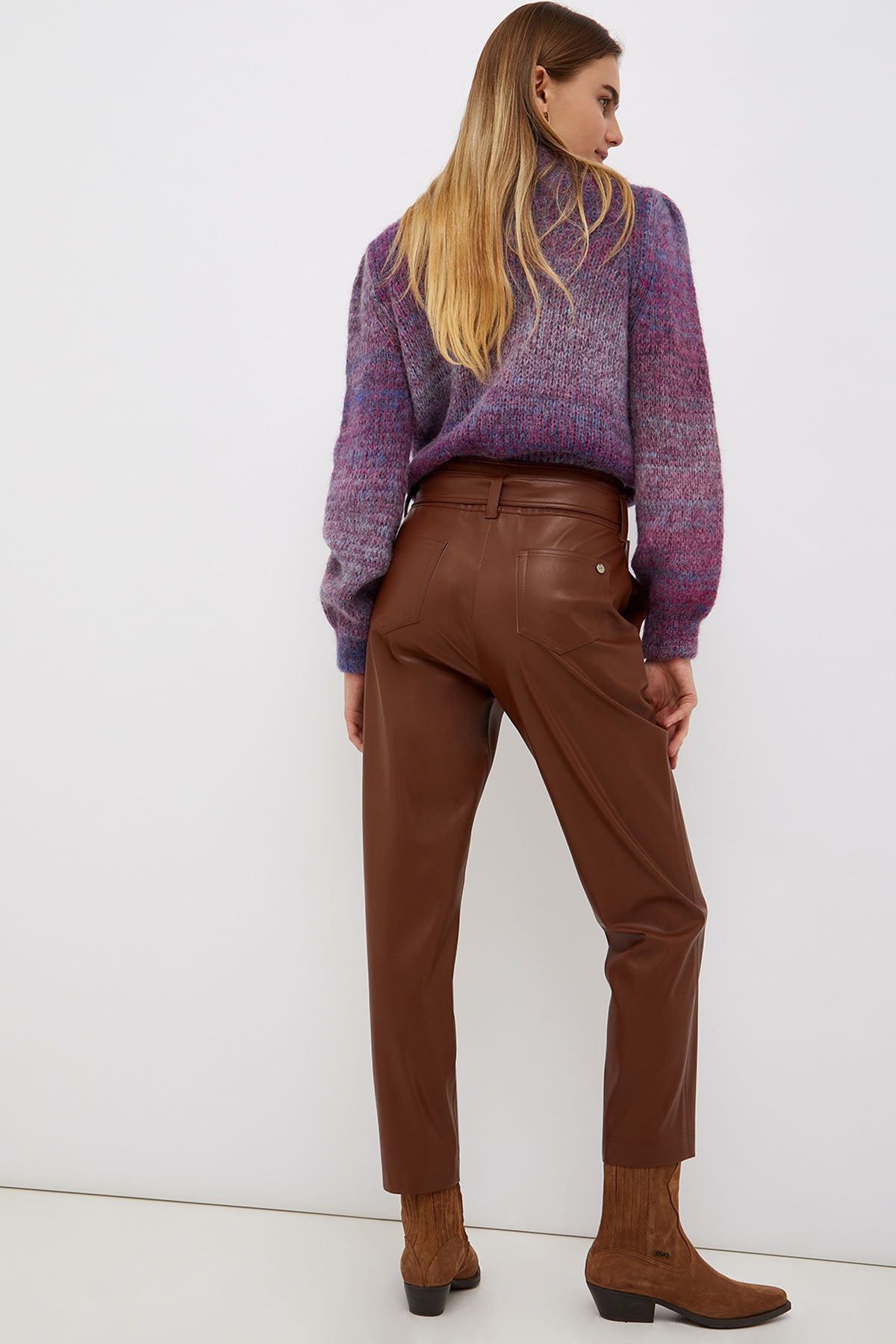 Liu Jo Slim Leg Fit Belden Kuşaklı Eko Deri Pantolon-Libas Trendy Fashion Store