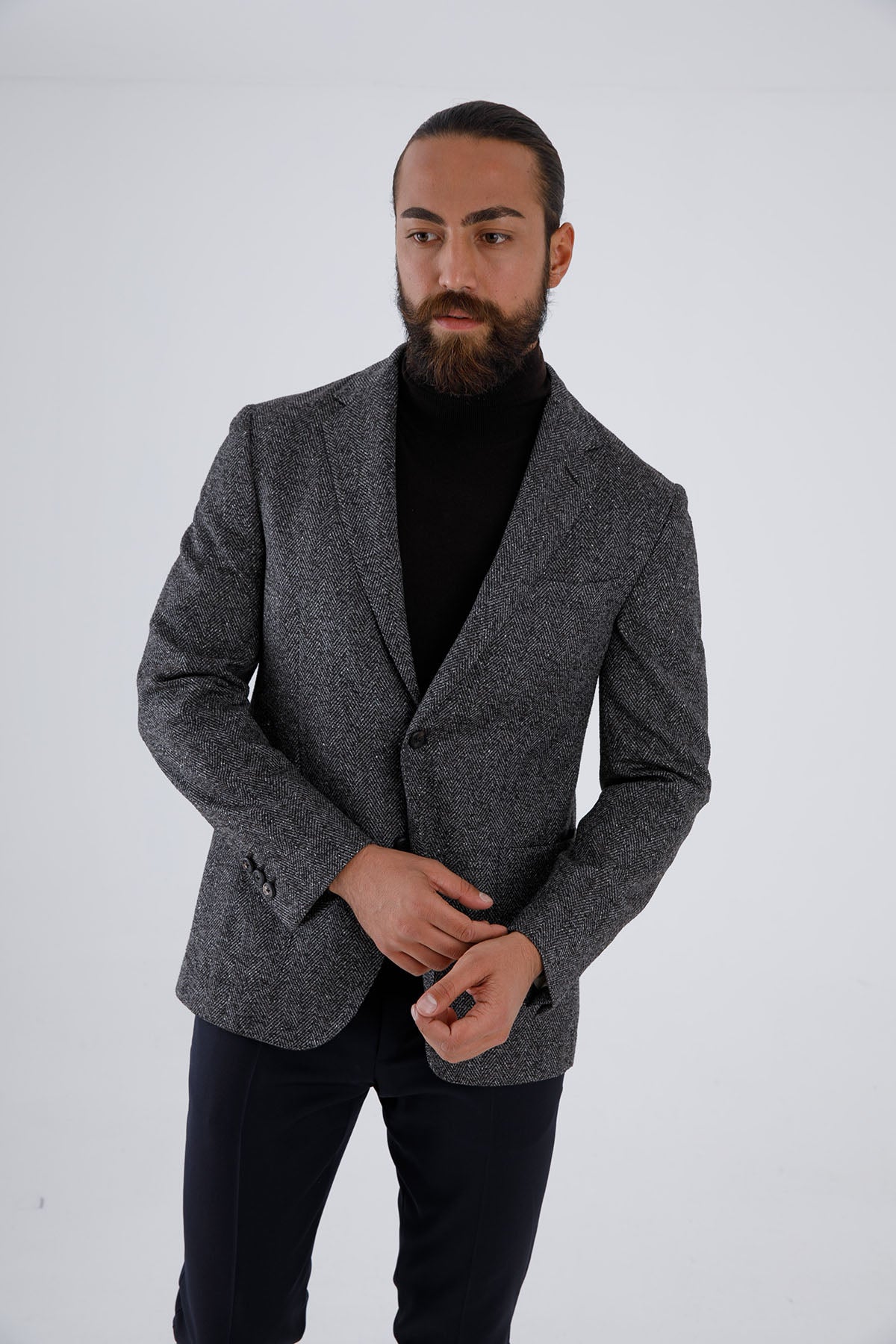 The Gigi İpekli Yün Balıksırtı Ceket-Libas Trendy Fashion Store