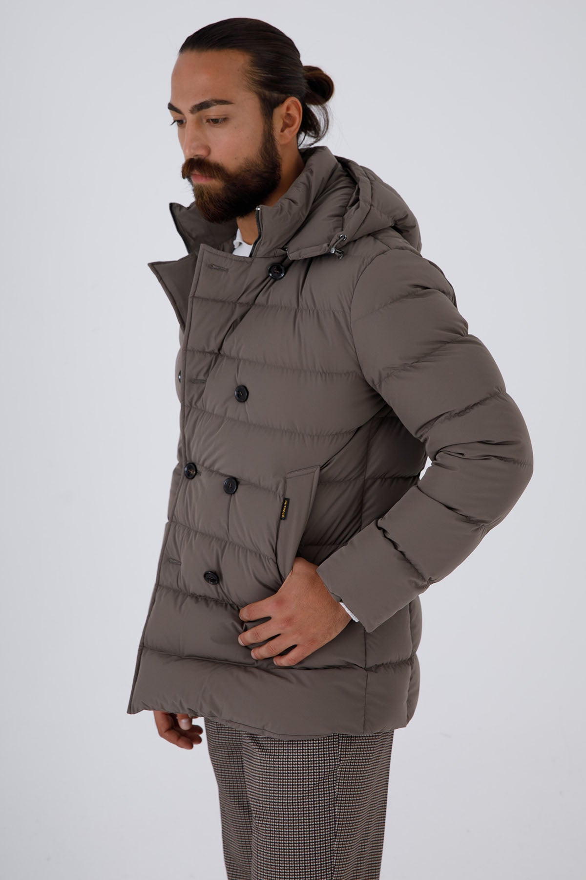Hetrego Benjamin Kapüşonlu Kruvaze Puffer Mont-Libas Trendy Fashion Store
