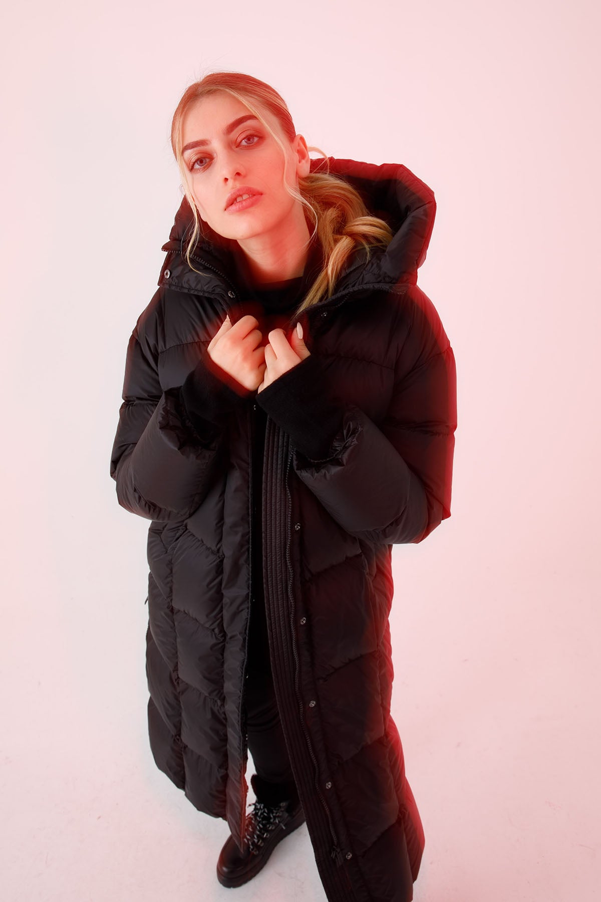 Hetrego Eunomia Kapüşonlu Kapitone Uzun Mont-Libas Trendy Fashion Store