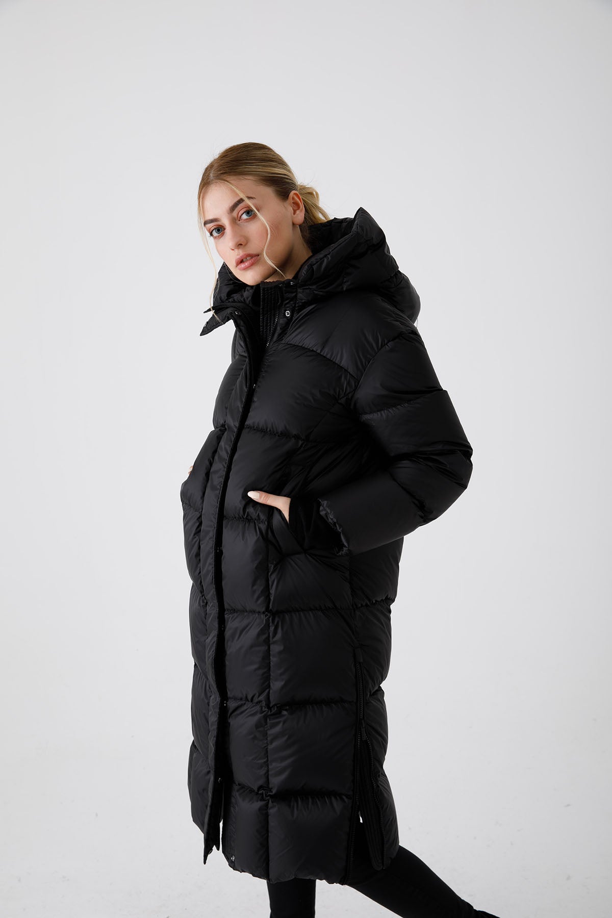 Hetrego Eunomia Kapüşonlu Kapitone Uzun Mont-Libas Trendy Fashion Store