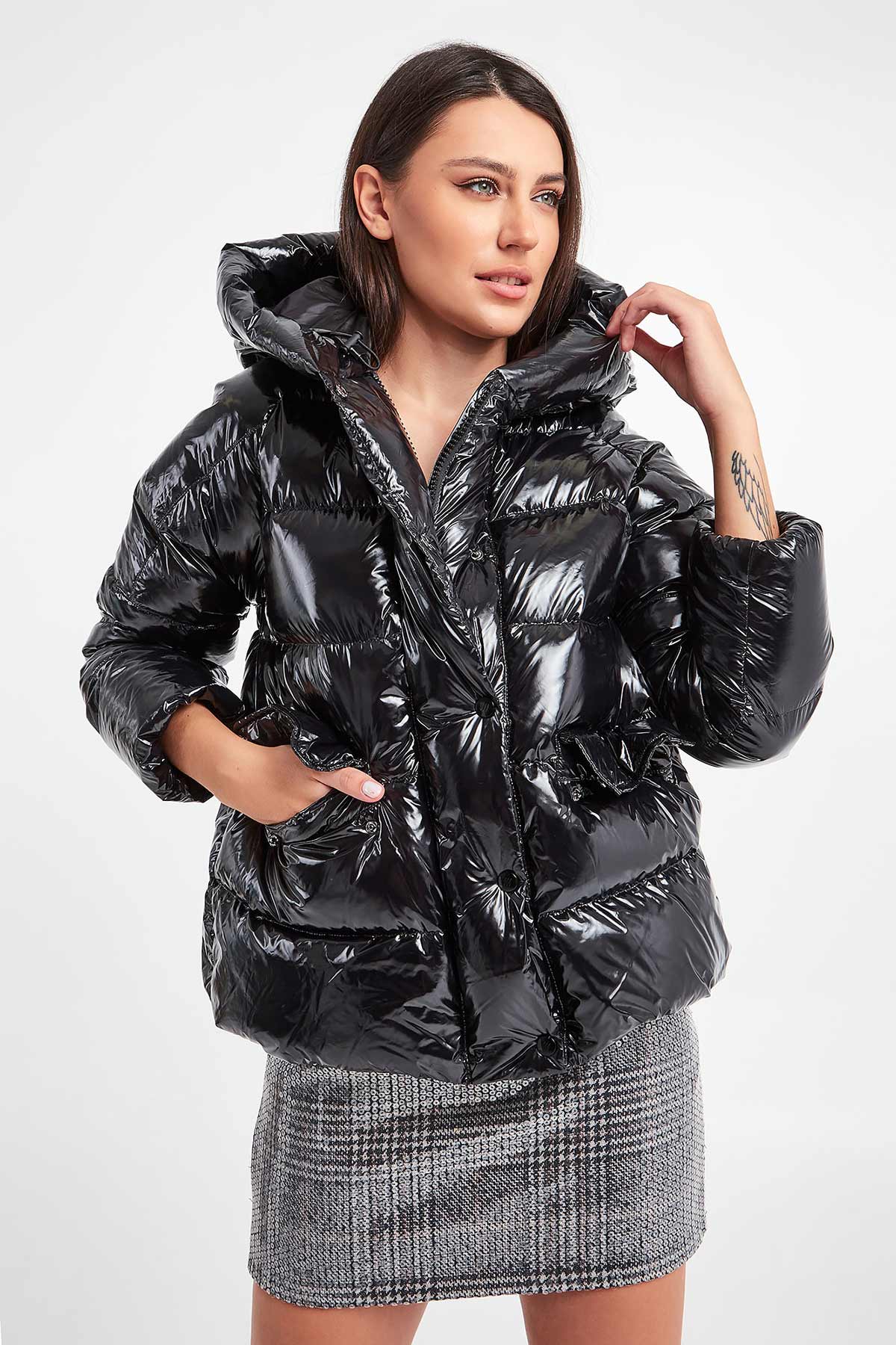 Hetrego Cyrene Parlak Puffer Mont-Libas Trendy Fashion Store