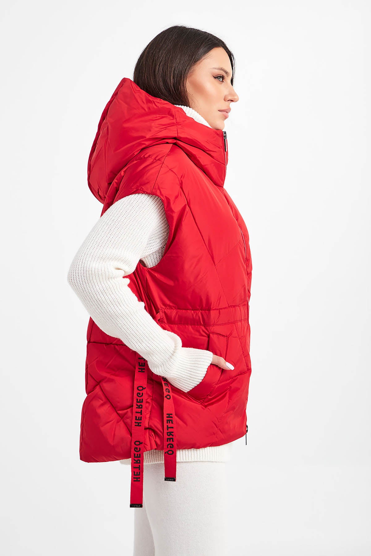 Hetrego Irene Geniş Kesim Kapüşonlu Puffer Yelek-Libas Trendy Fashion Store