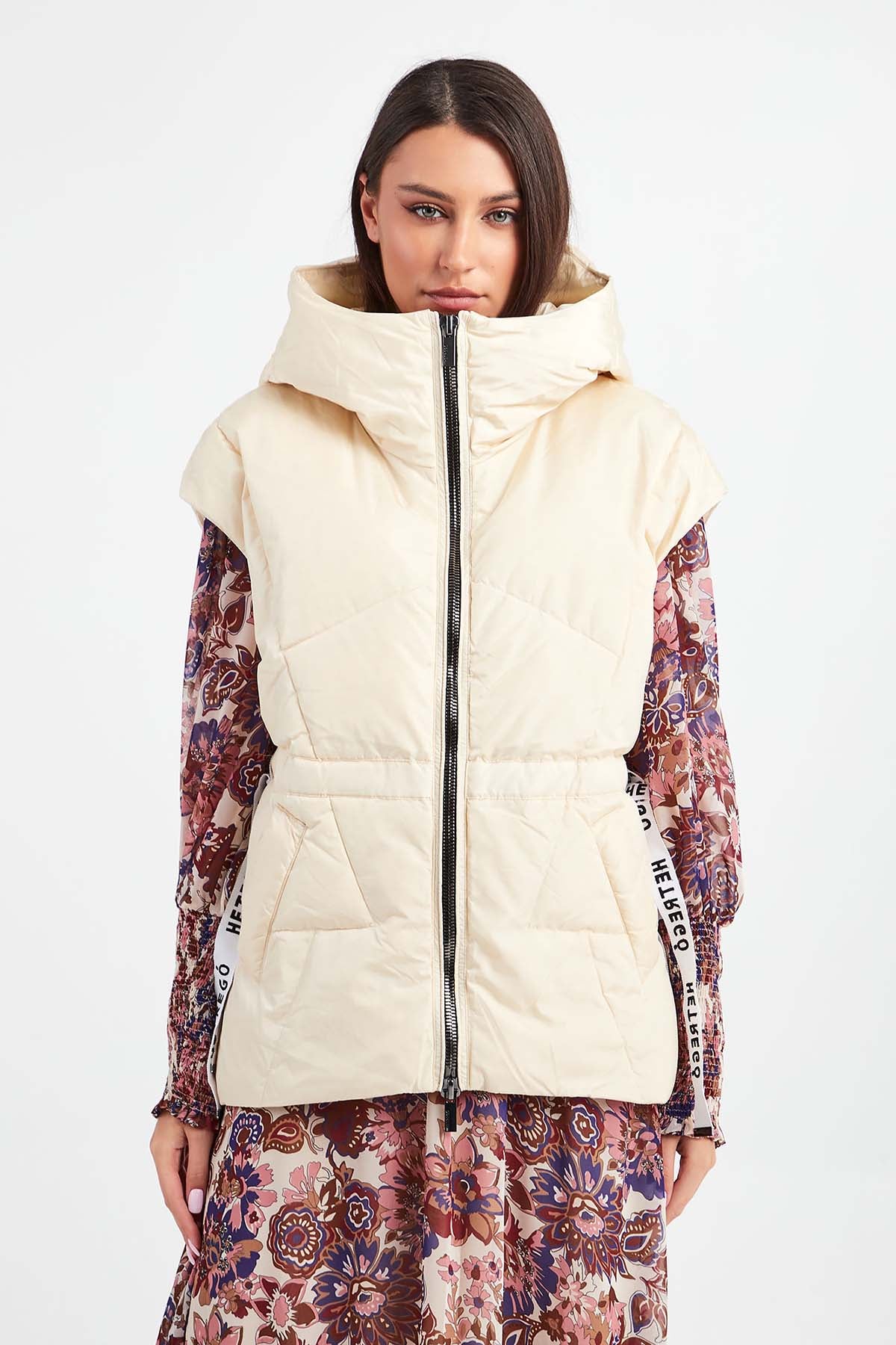Hetrego Irene Geniş Kesim Kapüşonlu Puffer Yelek-Libas Trendy Fashion Store
