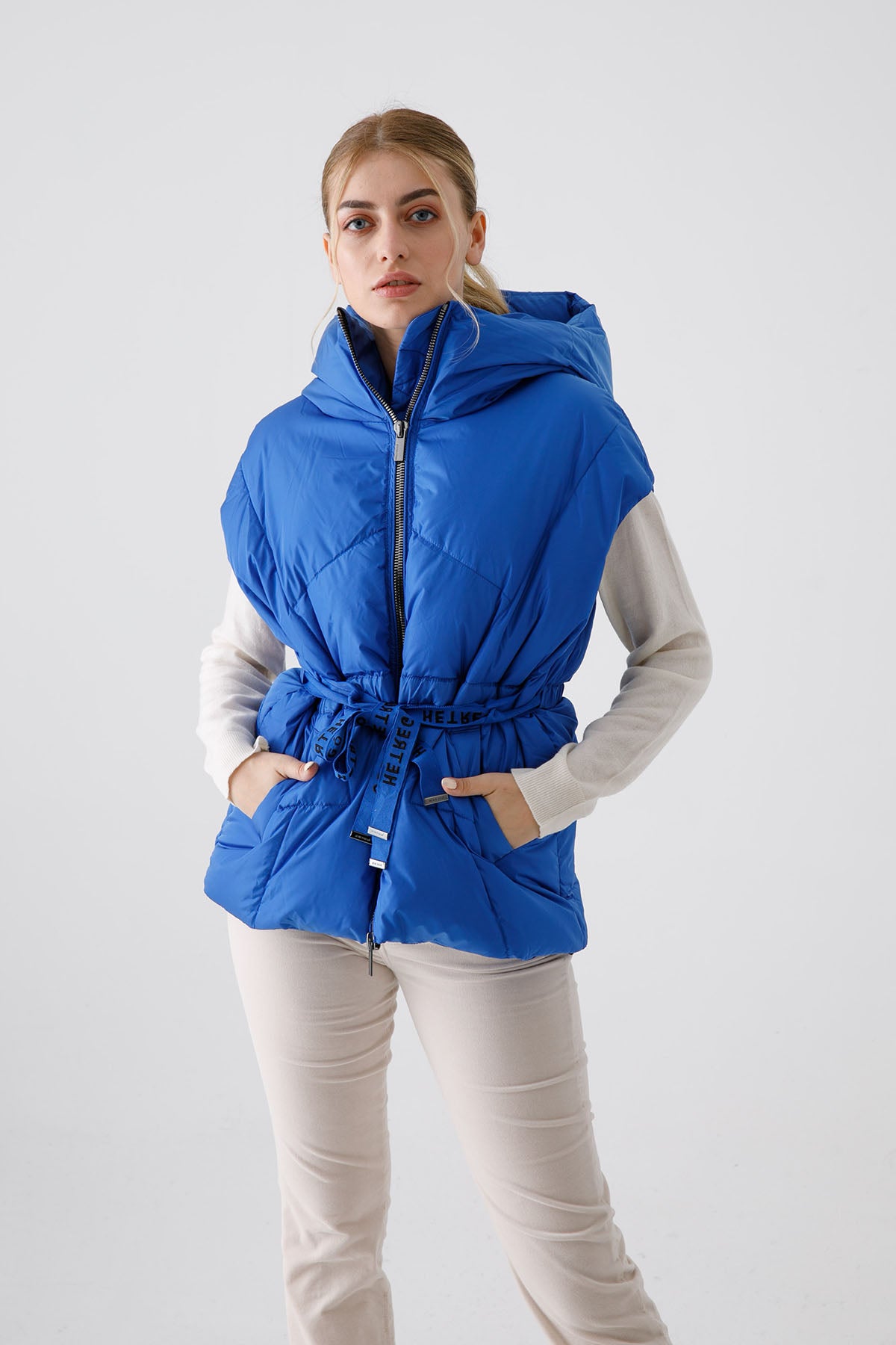 Hetrego Irene Geniş Kesim Kapüşonlu Puffer Yelek-Libas Trendy Fashion Store