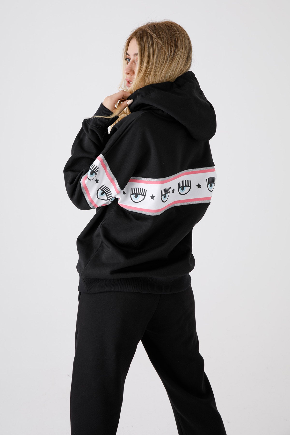 Chiara Ferragni Winking Eye Geniş Kesim Kapüşonlu Sweatshirt-Libas Trendy Fashion Store