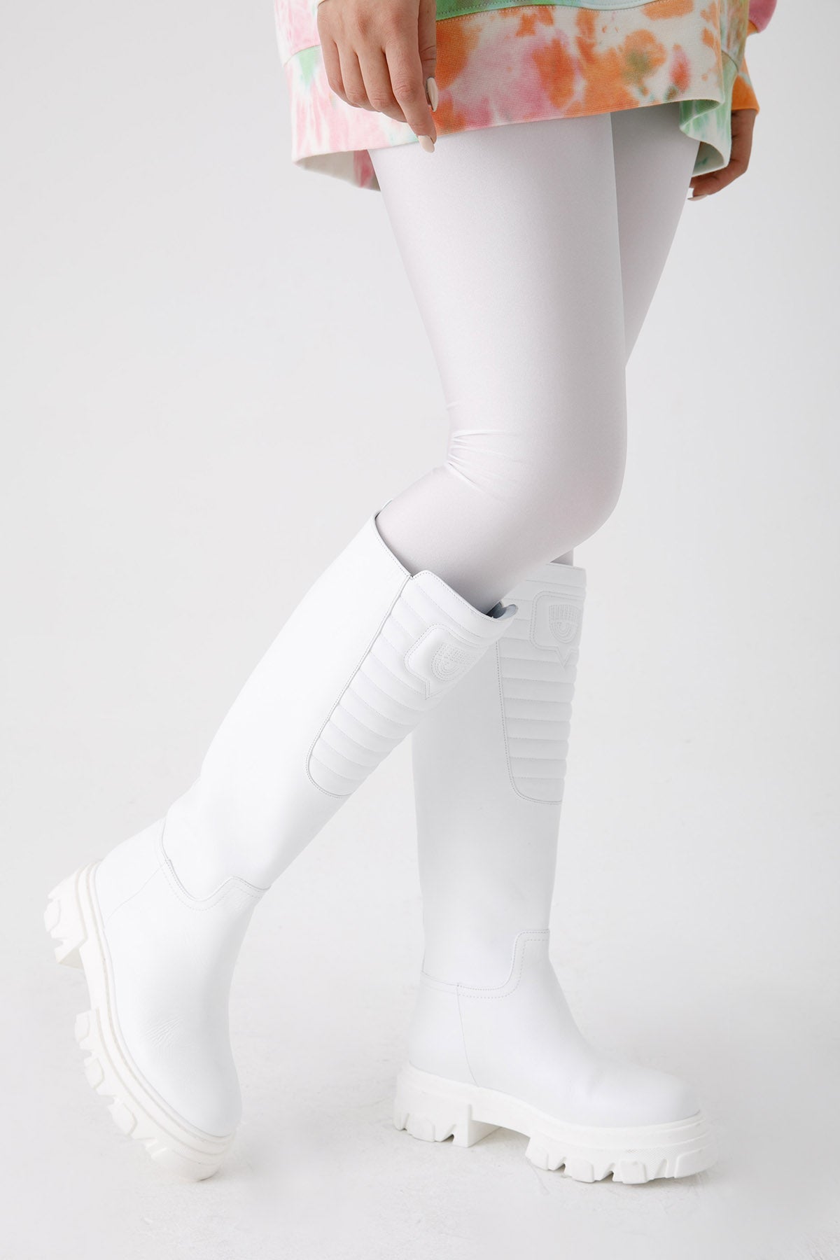 Chiara Ferragni Logolu Deri Çizme-Libas Trendy Fashion Store