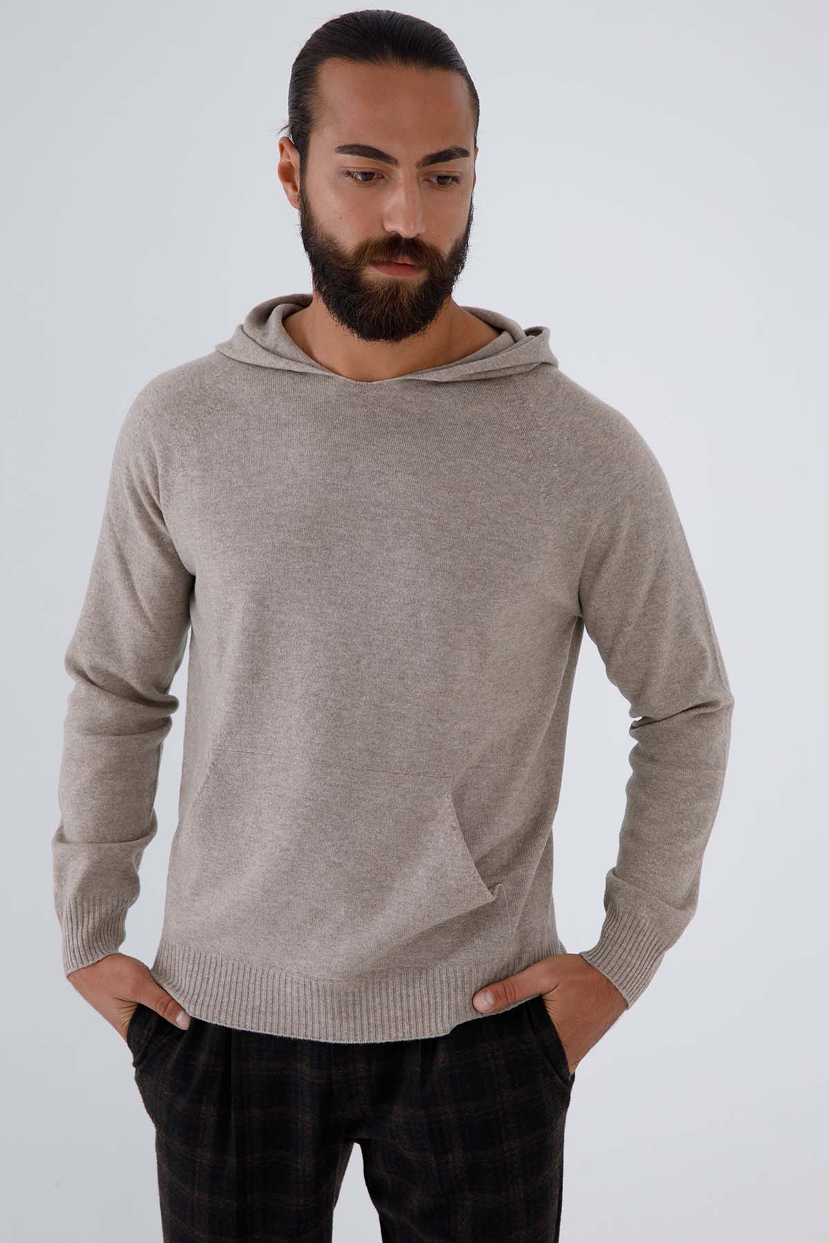 Gran Sasso Kaşmirli Kapüşonlu Yün Triko-Libas Trendy Fashion Store