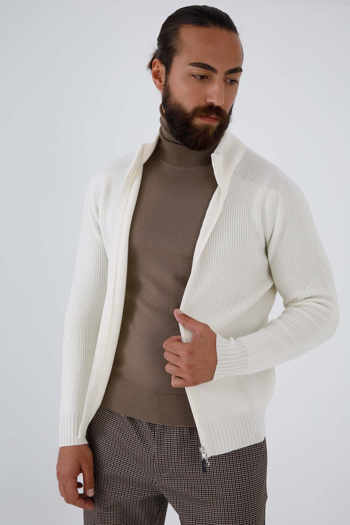 Gran Sasso Rain Wool Örgü Yün Triko Ceket-Libas Trendy Fashion Store