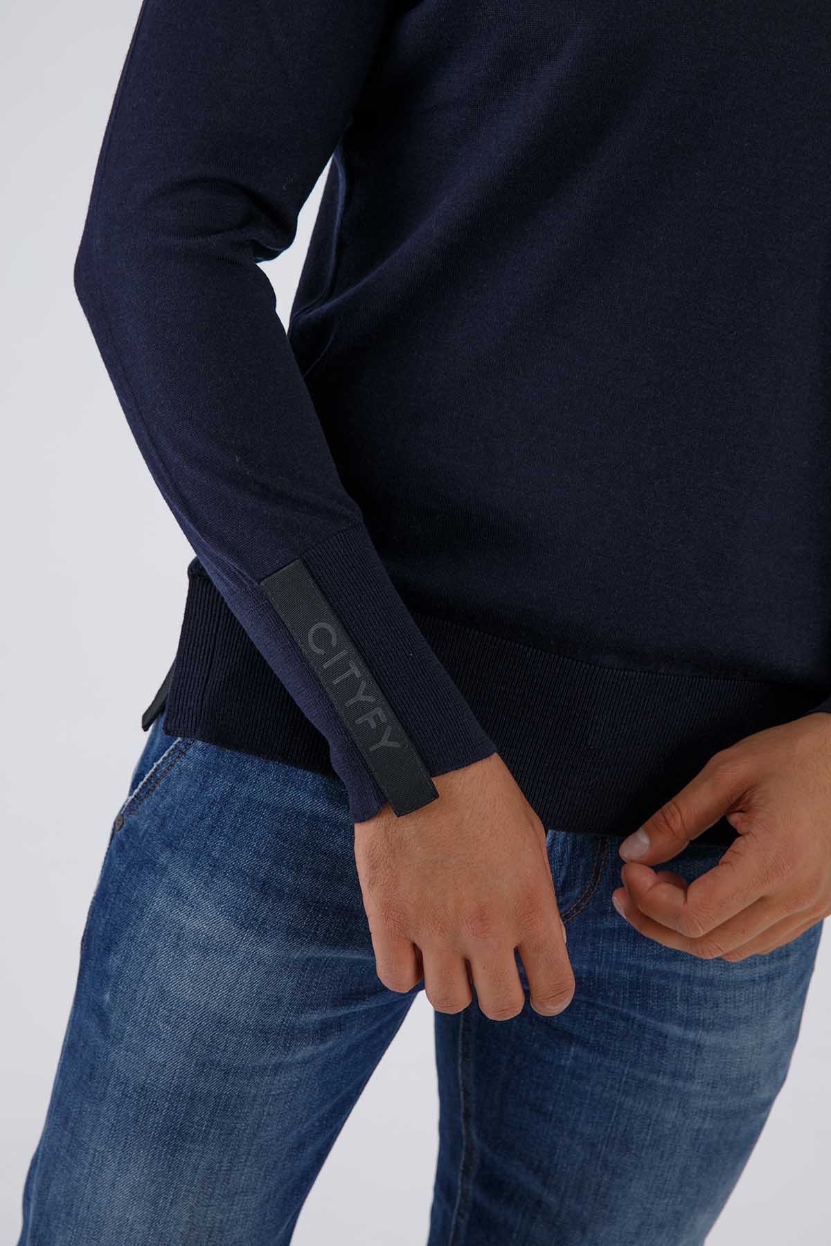 Gran Sasso Kapüşonlu Düğmeli Yaka Örgü Yün Triko-Libas Trendy Fashion Store