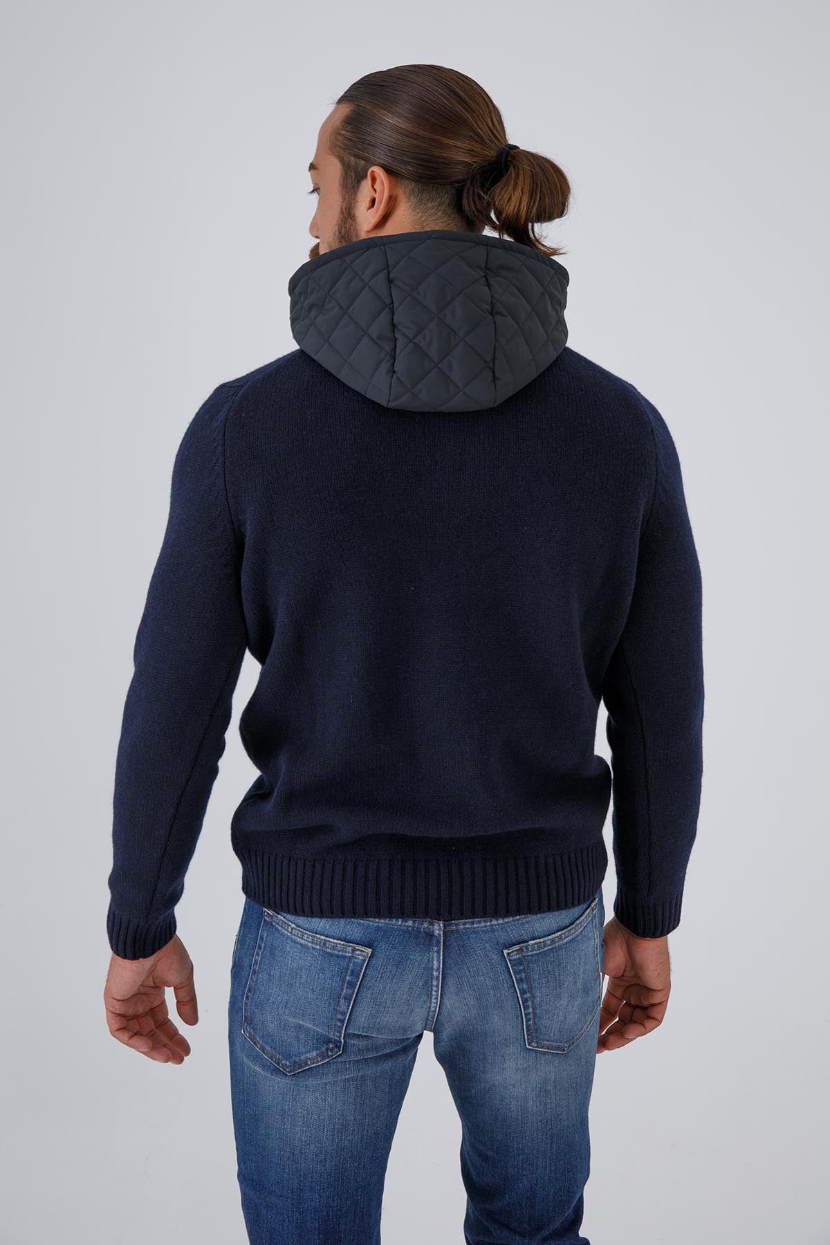 Gran Sasso Kapüşonlu Düğmeli Yaka Örgü Yün Triko-Libas Trendy Fashion Store