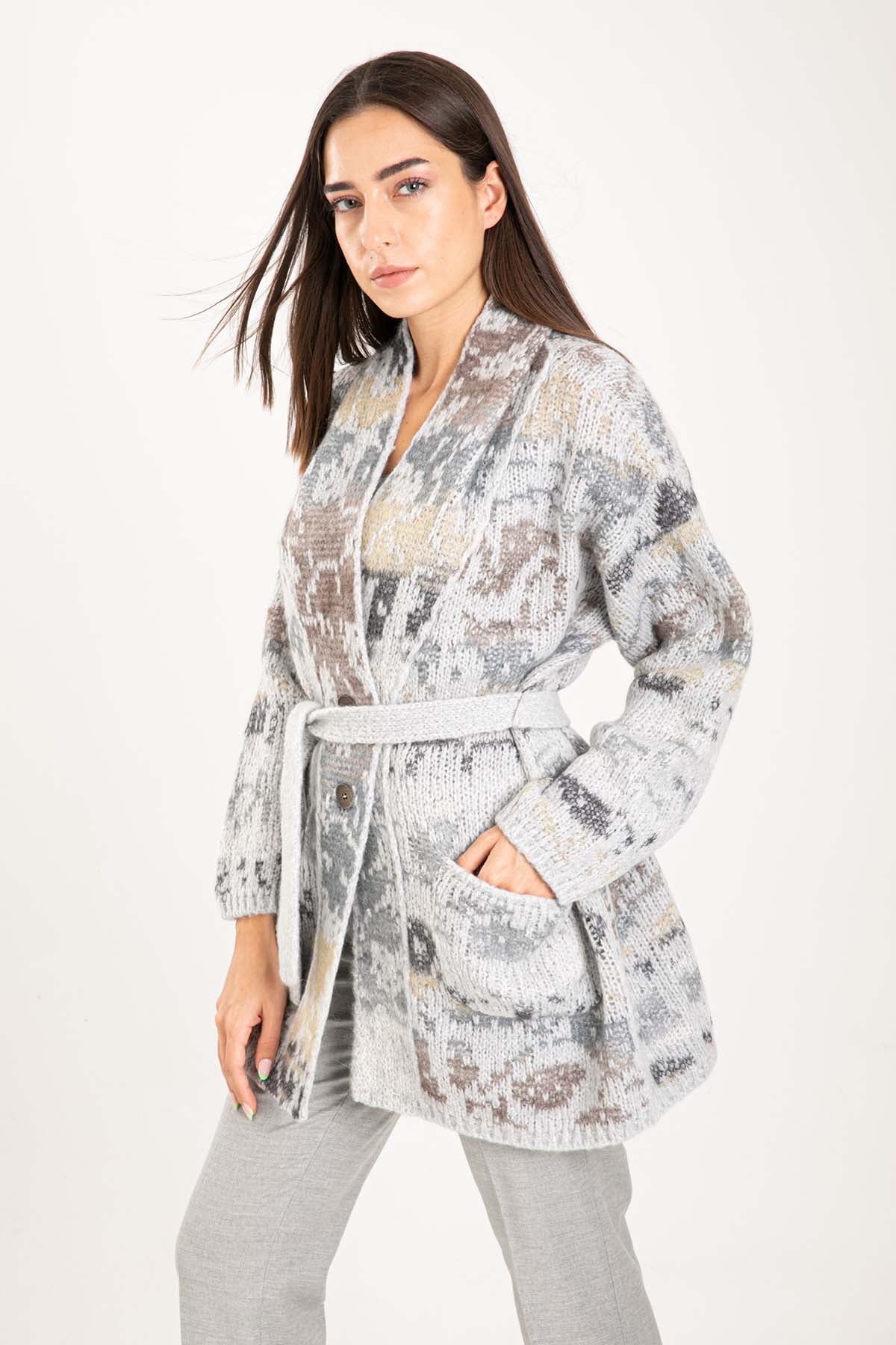 Tonet Belden Kuşaklı Kaşmirli Yün Ceket-Libas Trendy Fashion Store