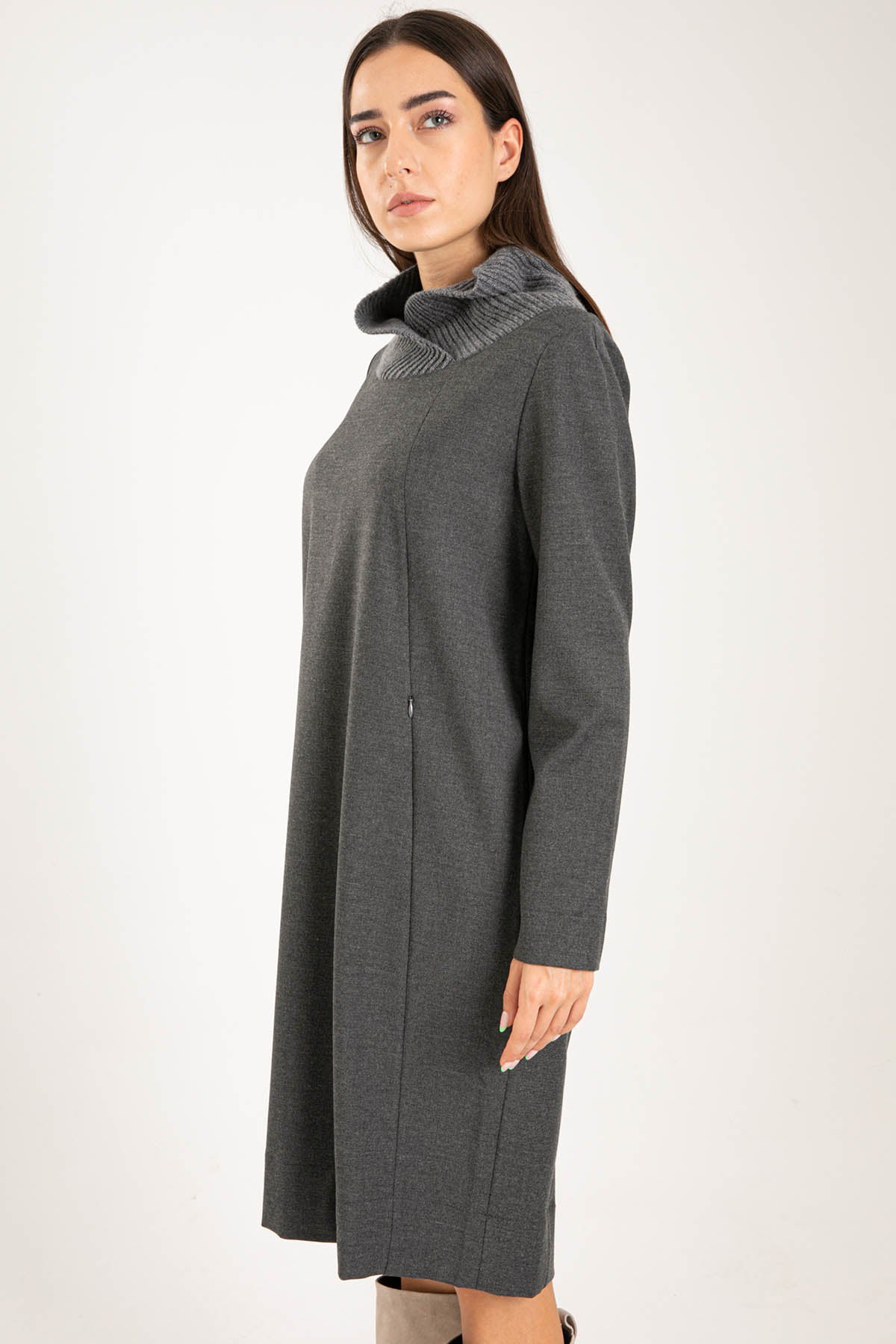 Tonet Diz Üstü Yün Elbise-Libas Trendy Fashion Store