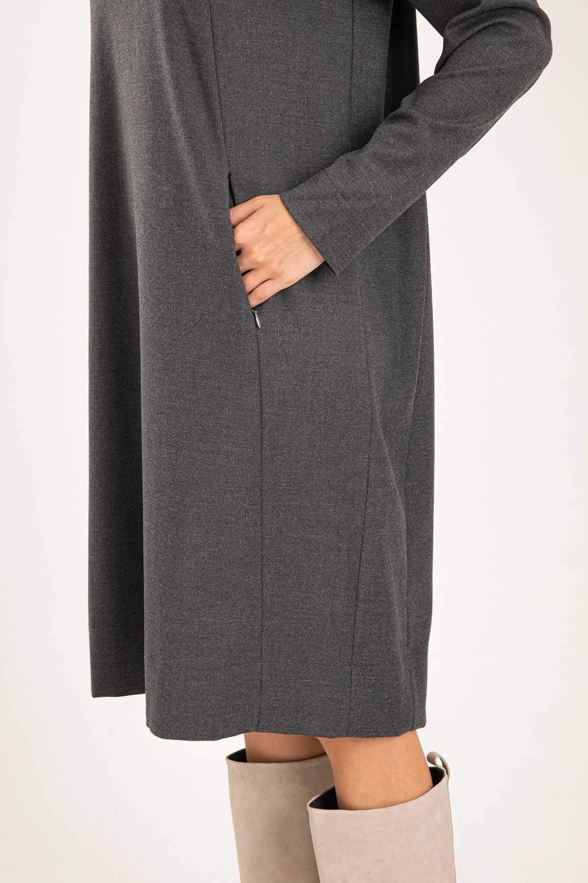 Tonet Diz Üstü Yün Elbise-Libas Trendy Fashion Store