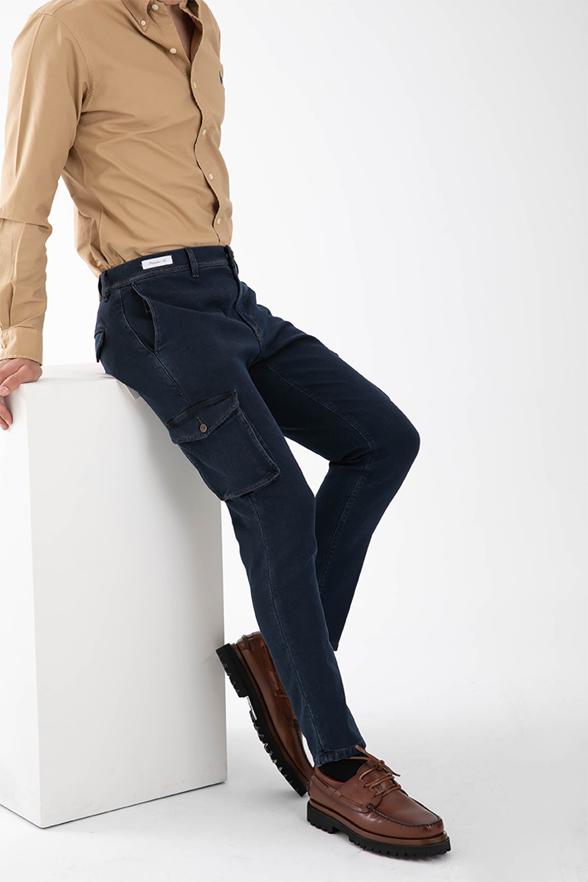 Richard J. Brown Nairobi Slim Regular Denim Kargo Pantolon-Libas Trendy Fashion Store