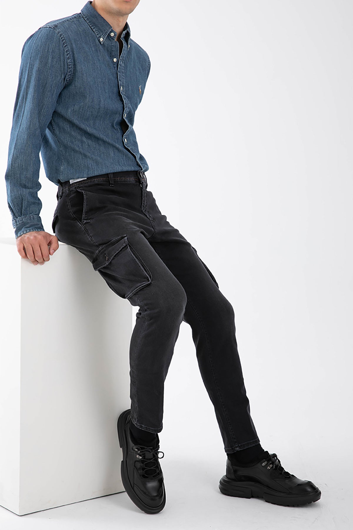 Richard J. Brown Nairobi Slim Regular Kargo Jean Pantolon-Libas Trendy Fashion Store