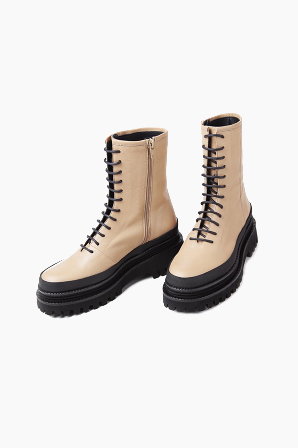 Paloma Barcelo Carine Bağcıklı Fermuarlı Deri Postal Bot-Libas Trendy Fashion Store