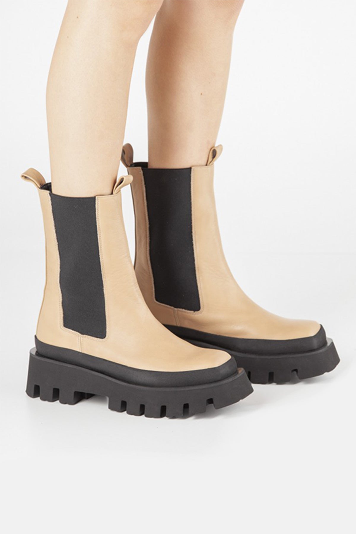 Paloma Barcelo Catrine Lastikli Küt Burun Deri Bot-Libas Trendy Fashion Store