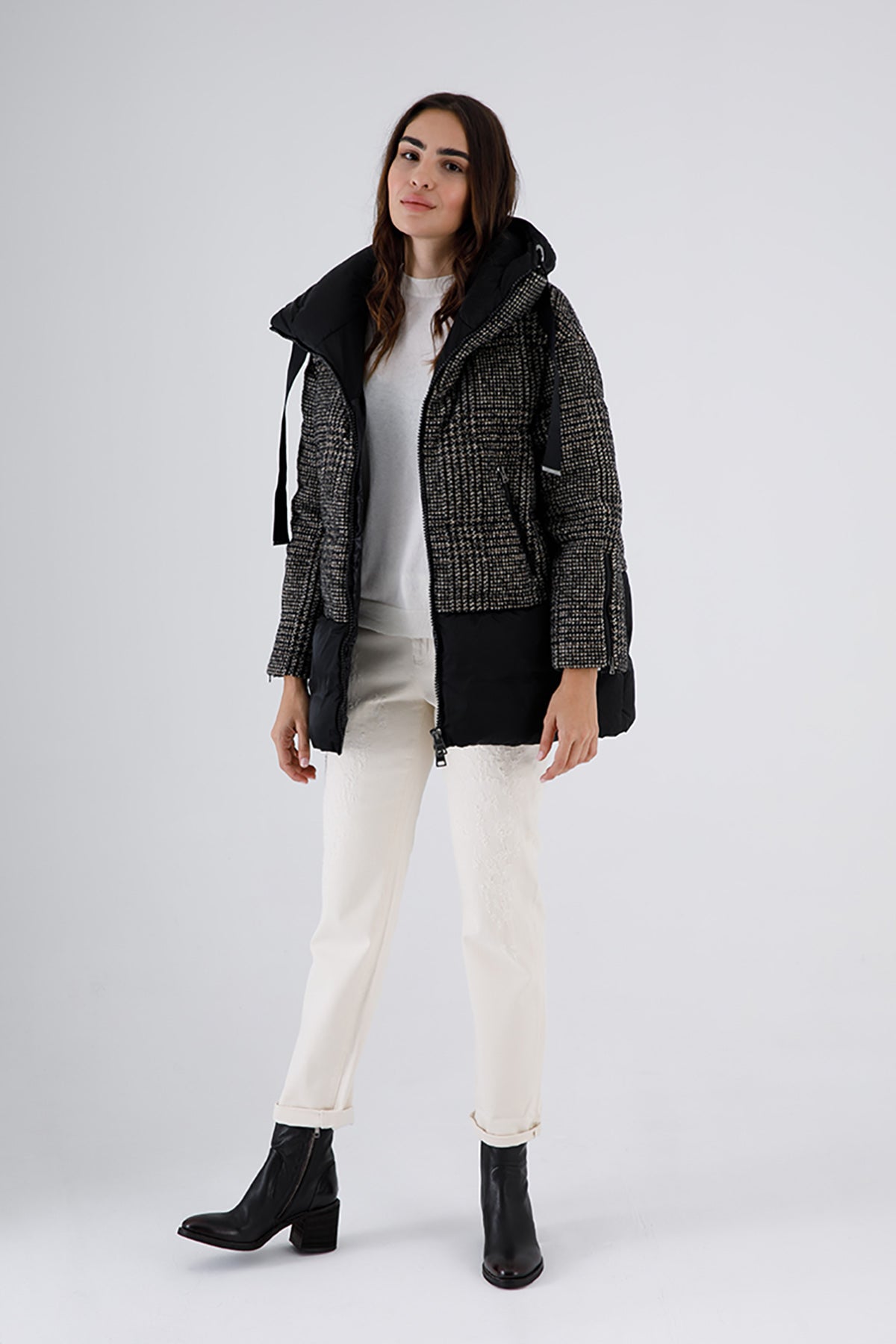 Herno Piye Dö Pul Kombinasyonlu Puffer Kaban-Libas Trendy Fashion Store