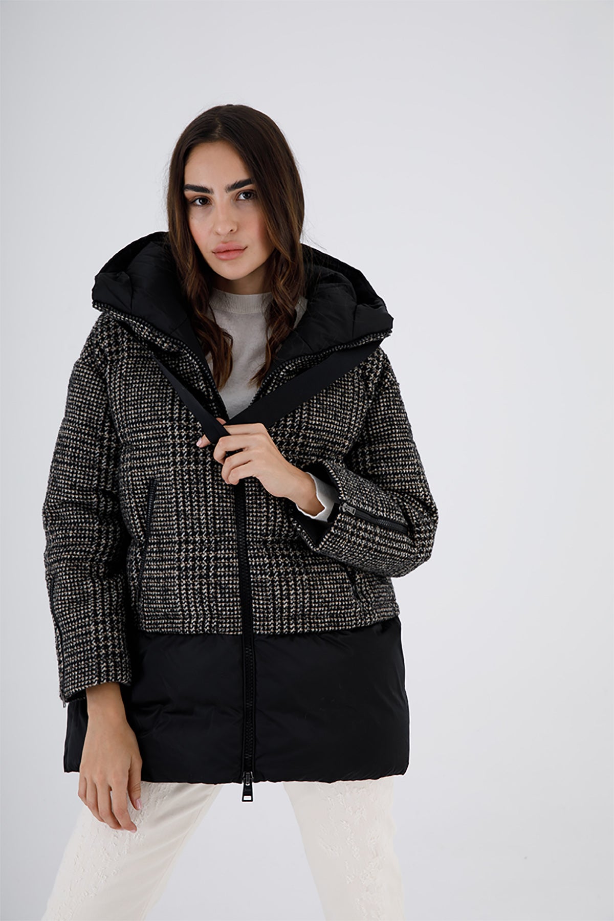 Herno Piye Dö Pul Kombinasyonlu Puffer Kaban-Libas Trendy Fashion Store