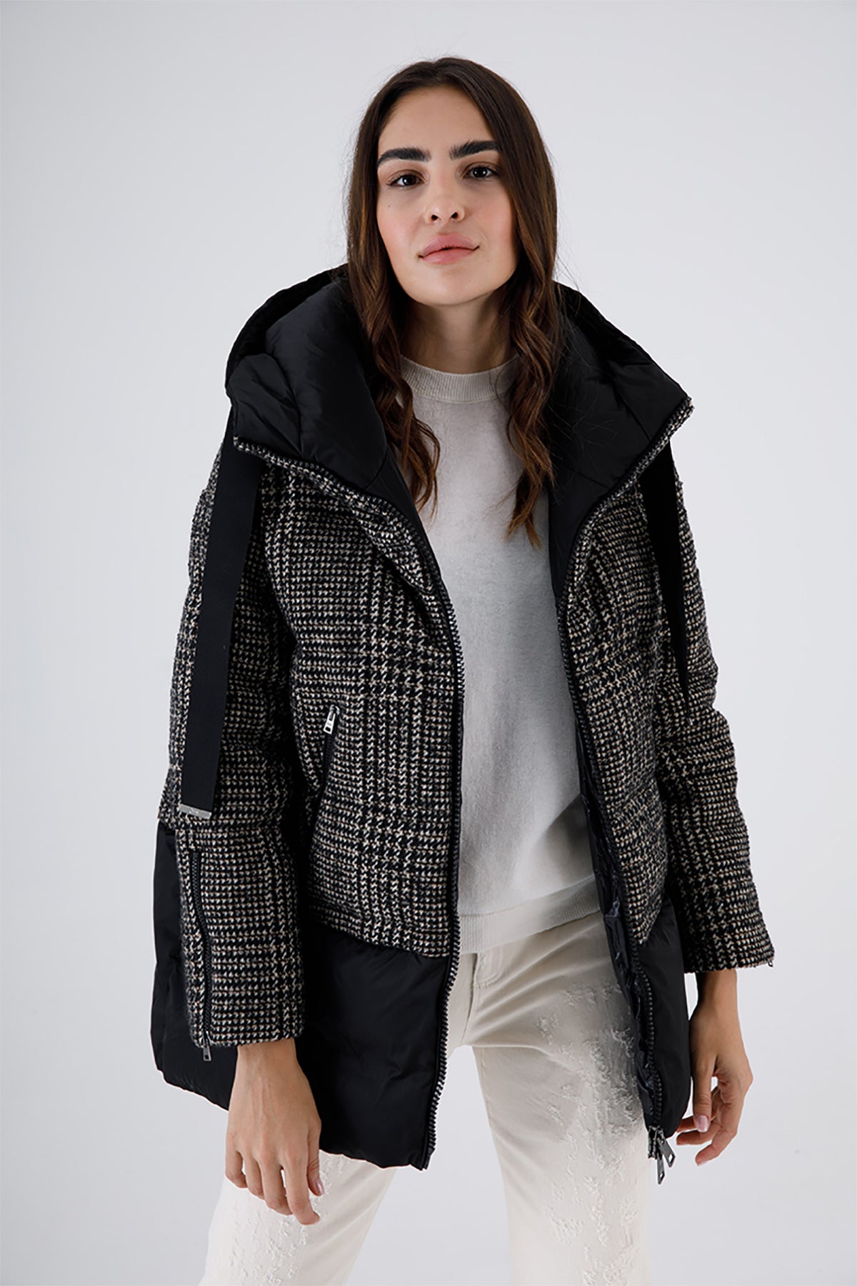 Herno Piye Dö Pul Kombinasyonlu Puffer Kaban-Libas Trendy Fashion Store