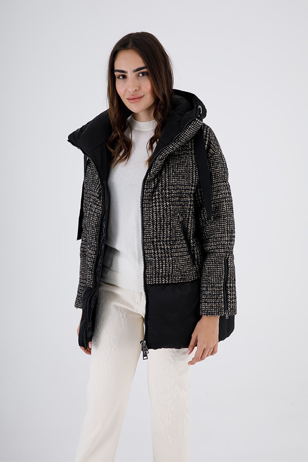 Herno Piye Dö Pul Kombinasyonlu Puffer Kaban-Libas Trendy Fashion Store