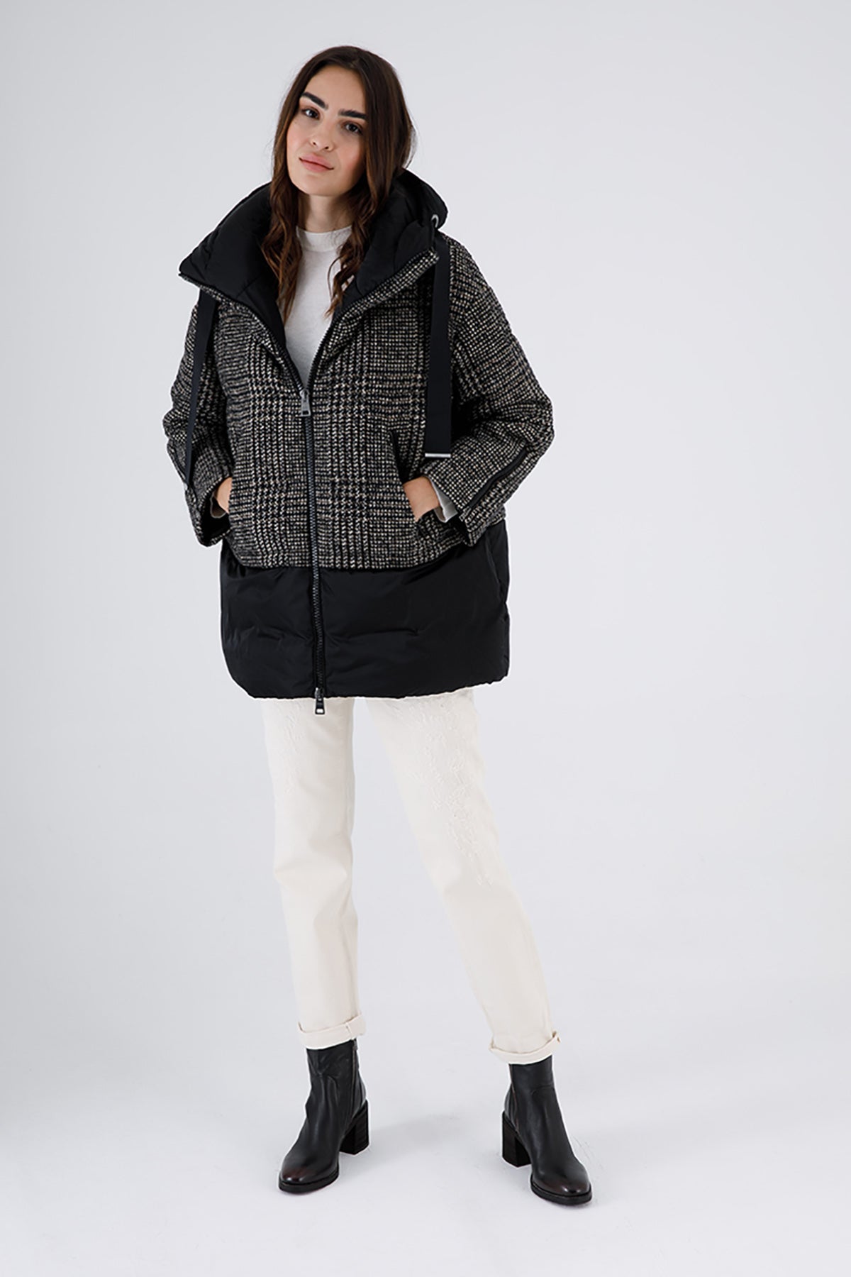 Herno Piye Dö Pul Kombinasyonlu Puffer Kaban-Libas Trendy Fashion Store