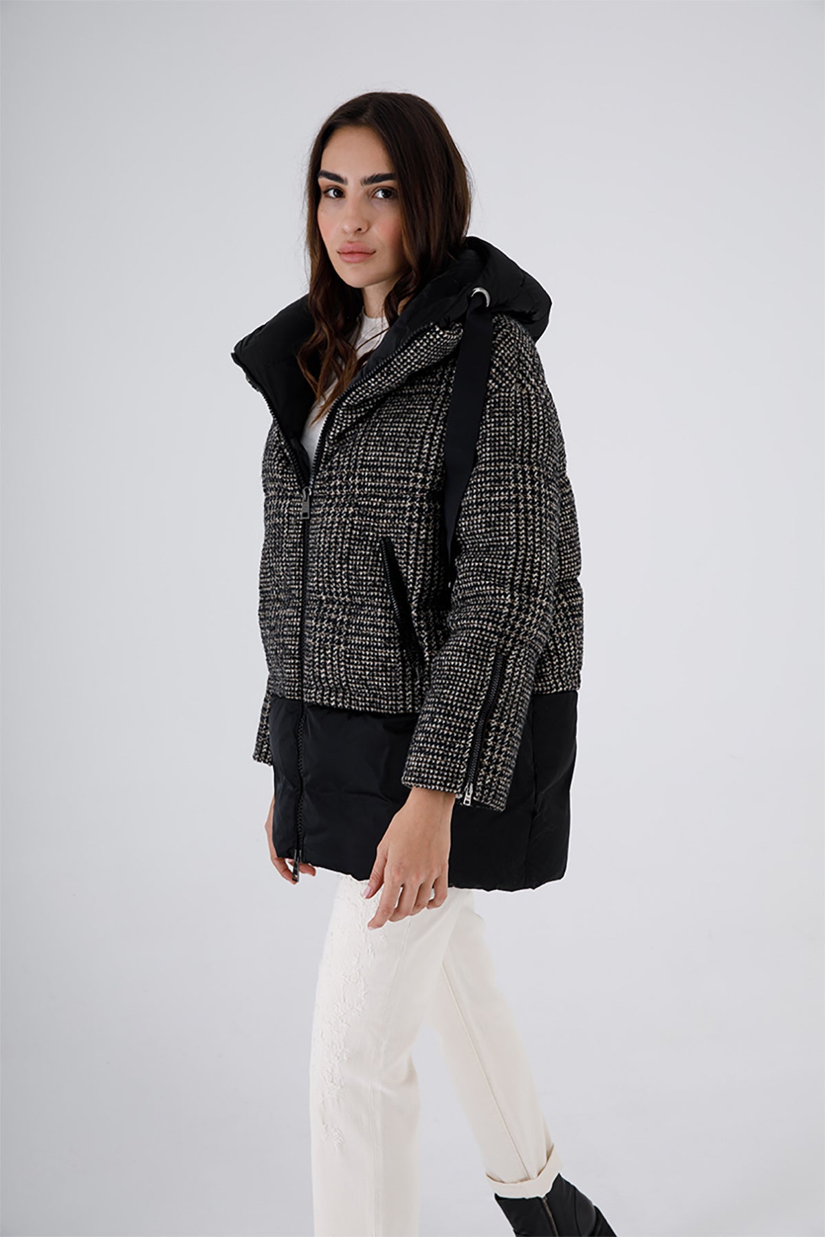 Herno Piye Dö Pul Kombinasyonlu Puffer Kaban-Libas Trendy Fashion Store