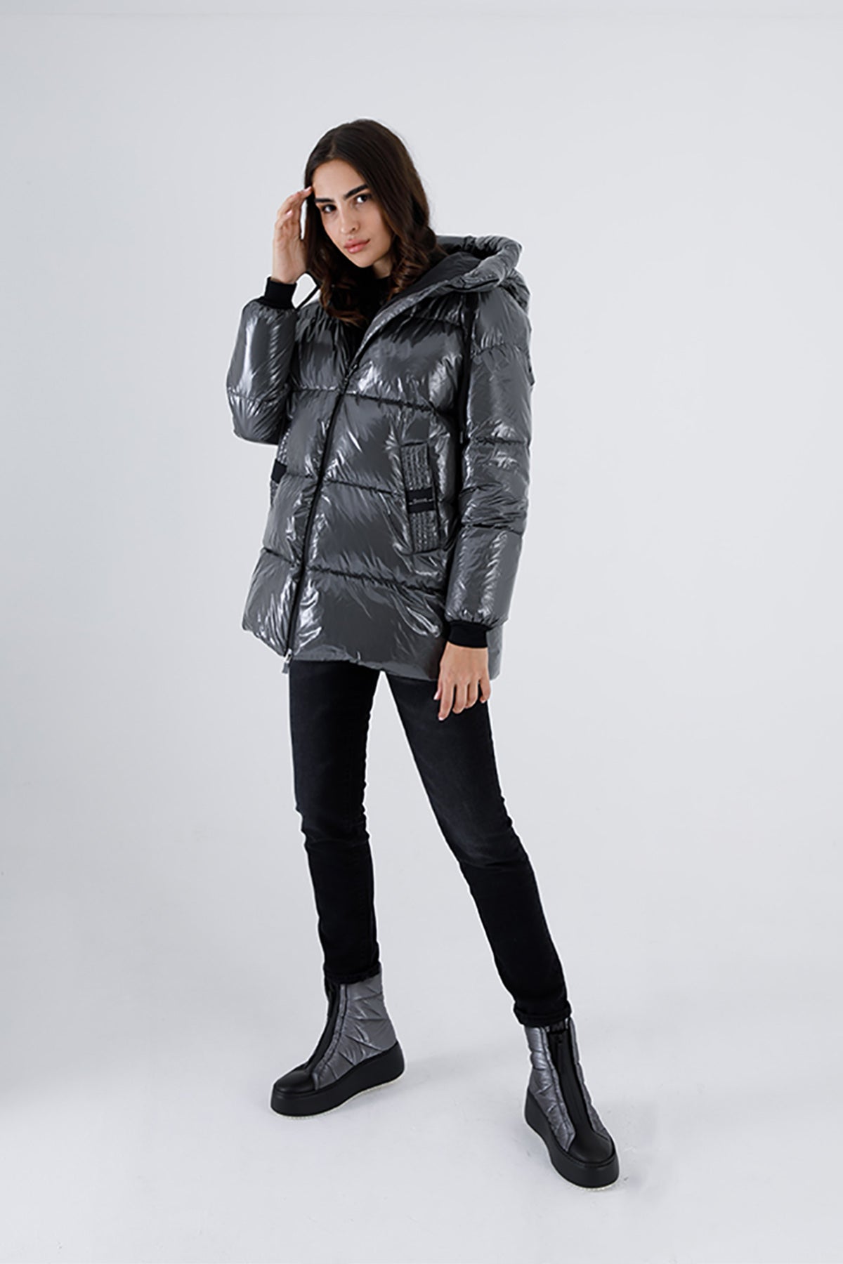 Herno Laminar Geniş Kesim Kapüşonlu Puffer Mont-Libas Trendy Fashion Store